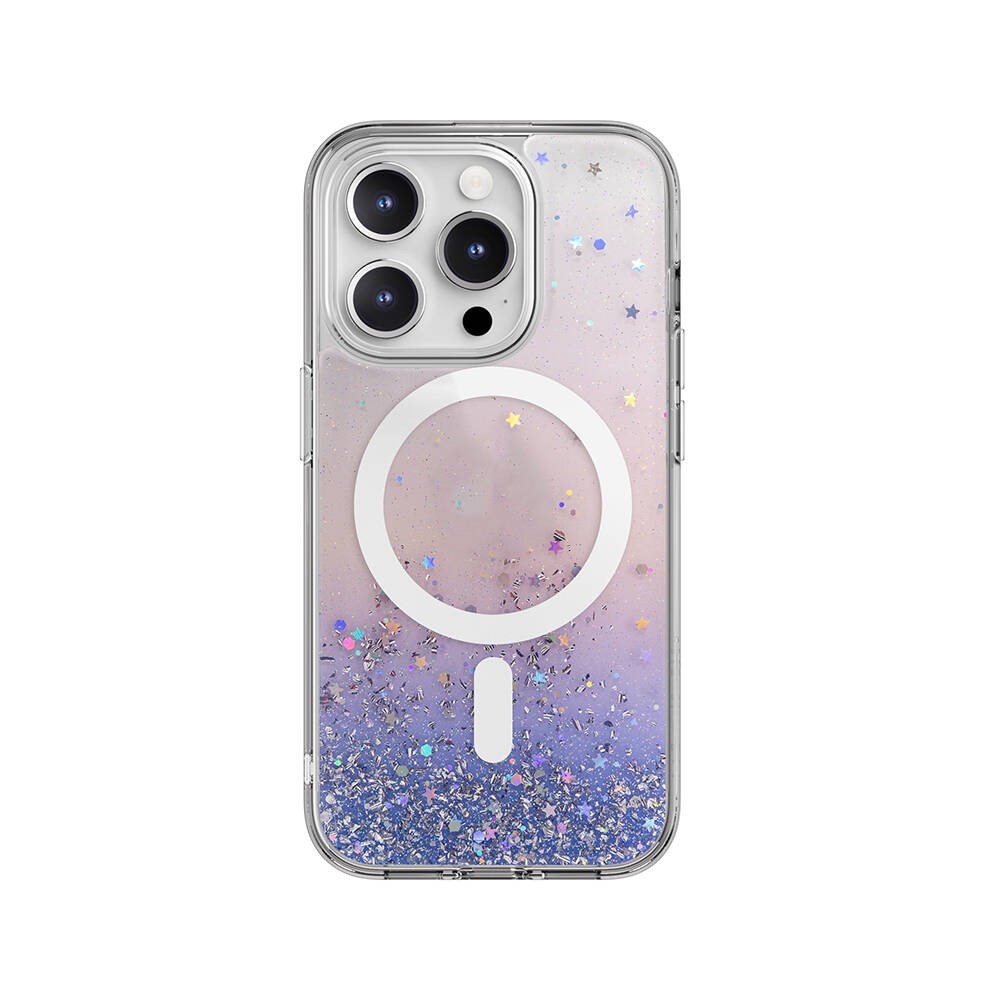 iPhone 15 Pro Kılıf Magsafe Şarj Özellikli Parlayan Simli Şeffaf Lisanslı Switcheasy Starfield-M Kılıf