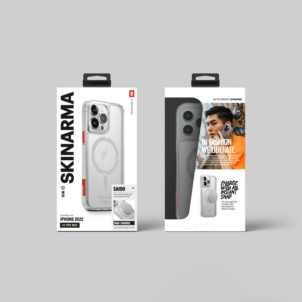 iPhone 14 Pro Kılıf SkinArma Şeffaf Airbag Tasarımlı Magsafe Şarj Özellikli Saido Kılıf