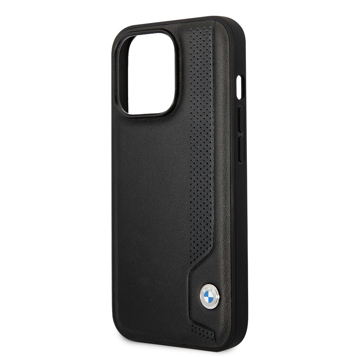 iPhone 14 Pro Kılıf BMW Deri Mavi Noktalı Dizayn Kılıf