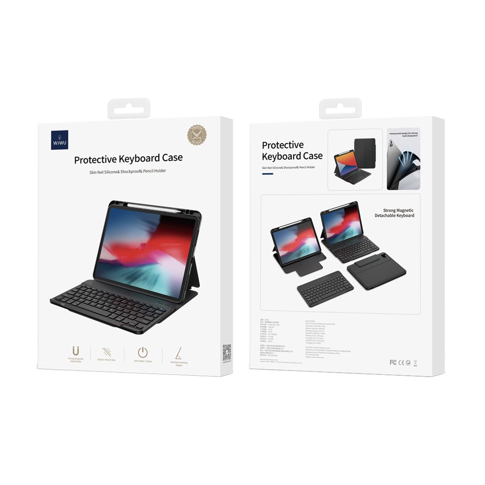 Apple iPad Air 13 2025 M3 Wiwu Protective Gizli Kalem Bölmeli Klavyeli Kılıf