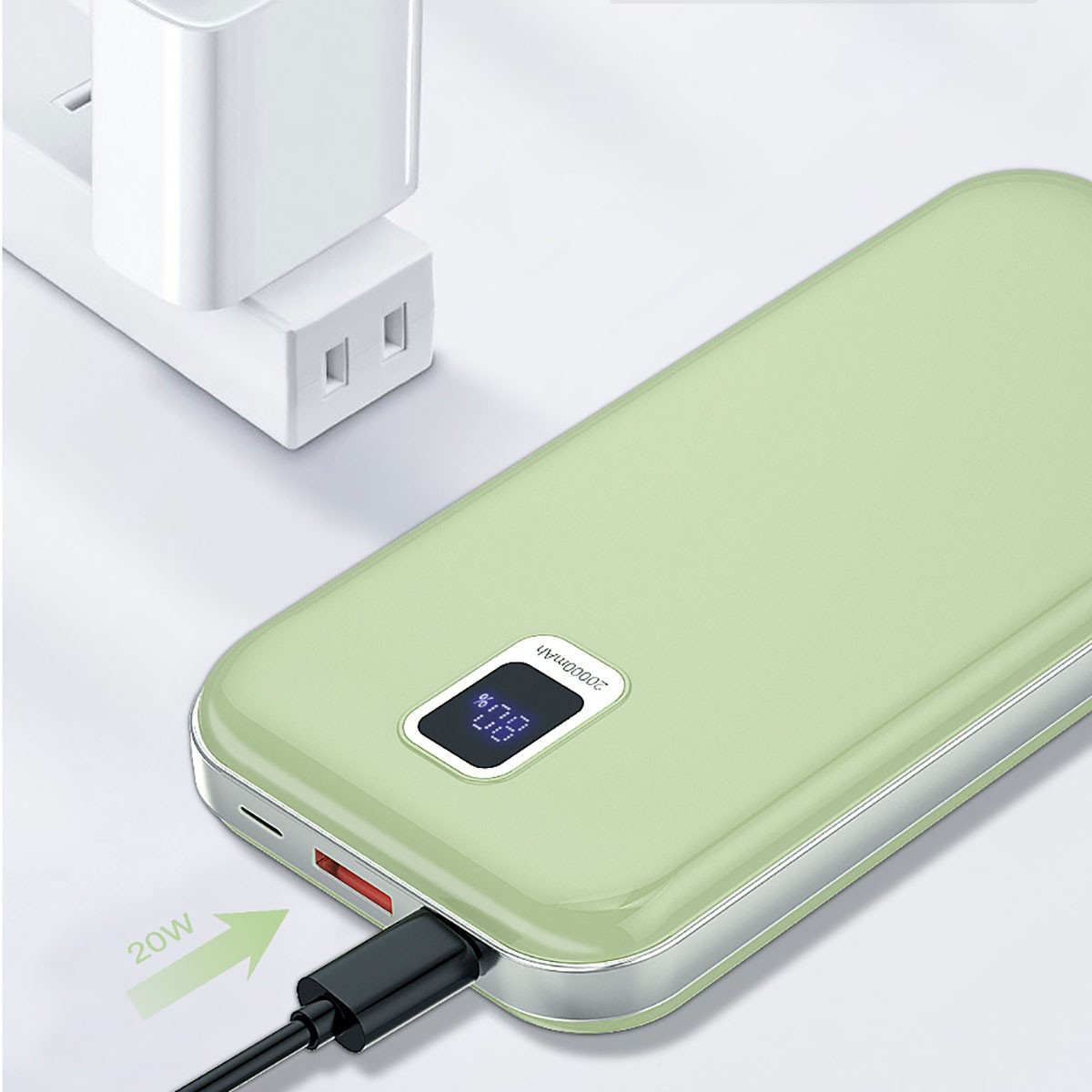 Wiwu JC-16 LED Ekranlı Li-Polimer Aşırı Akım Korumalı Taşınabilir Powerbank PD 20W 10000mAh