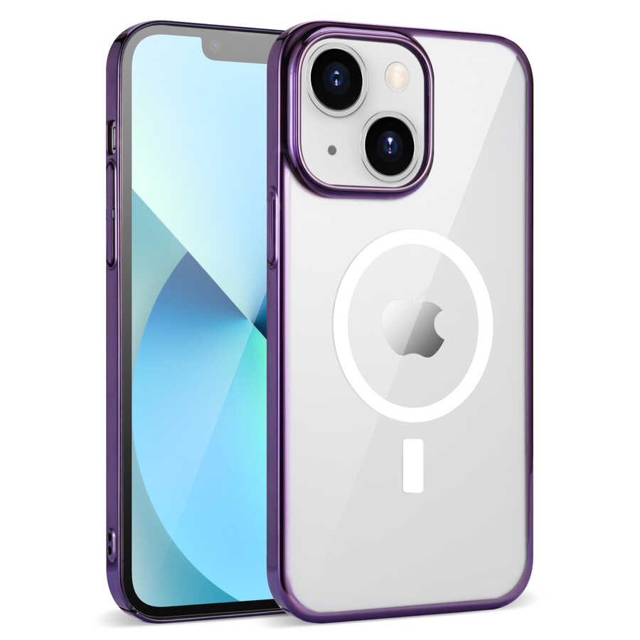 iPhone 14 Plus Kılıf Wireless Şarj Özellikli Pixel Magsafe Kılıf