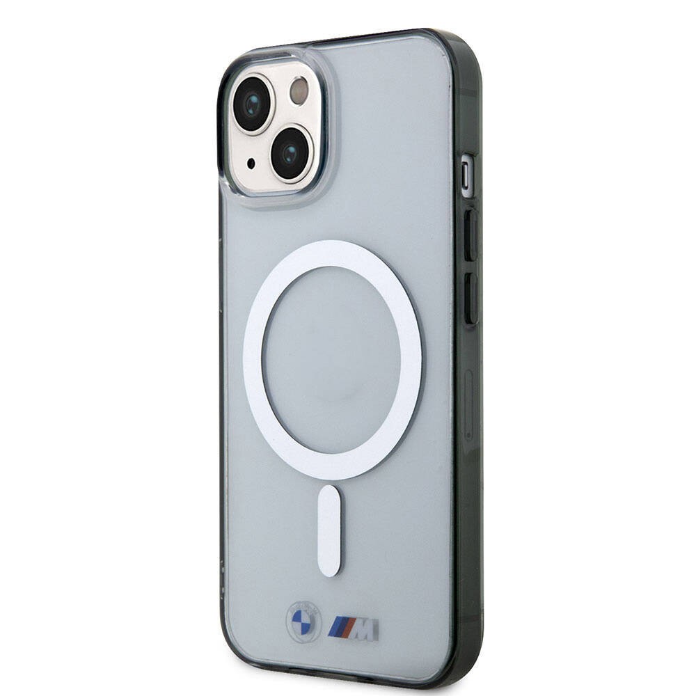 iPhone 15 Kılıf BMW Magsafe Şarj Özellikli Transparan Silver Ring Orjinal Lisanslı Kılıf