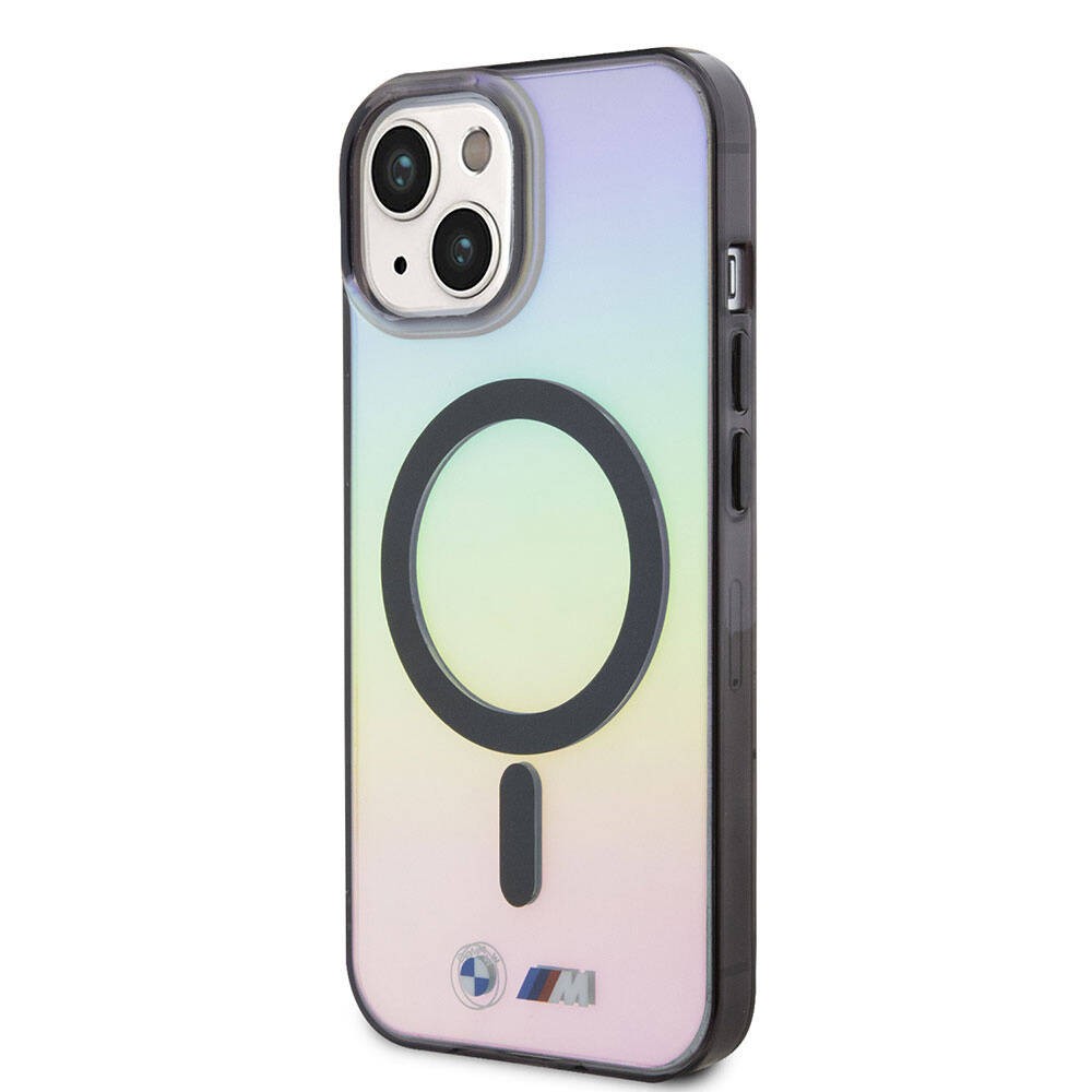 iPhone 15 Kılıf BMW Magsafe Şarj Özellikli Transparan Renk Geçişli Iridescent Orjinal Lisanslı Kılıf