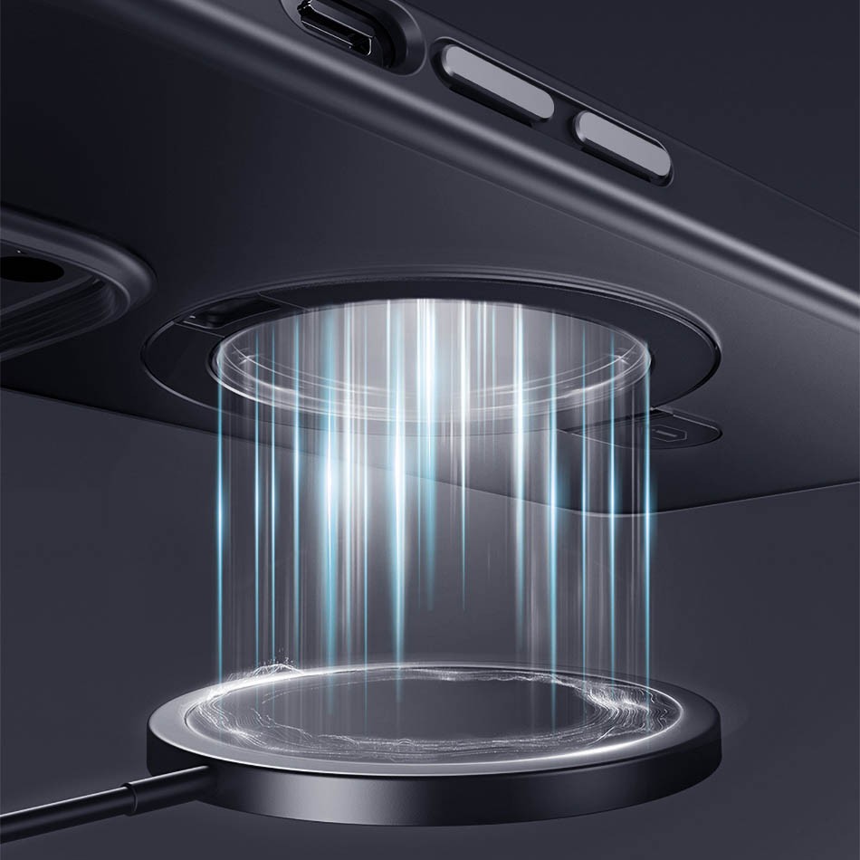 iPhone 14 Kılıf Wiwu ZMM-010 Magsafe Şarj Özellikli Parmak İzi Bırakmayan Mat Transparan Standlı Kılıf