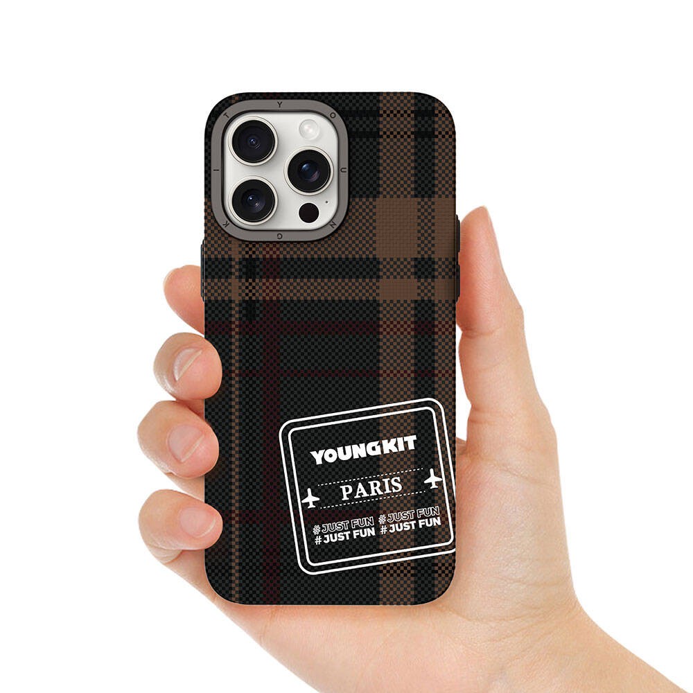 iPhone 14 Pro Max Kılıf Ekose Desenli Youngkit Gezhi Serisi Kılıf