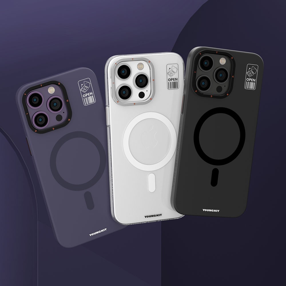 iPhone 14 Pro Kılıf Magsafe Şarj Özellikli Standlı YoungKit Hermit Bracket Serisi Kılıf