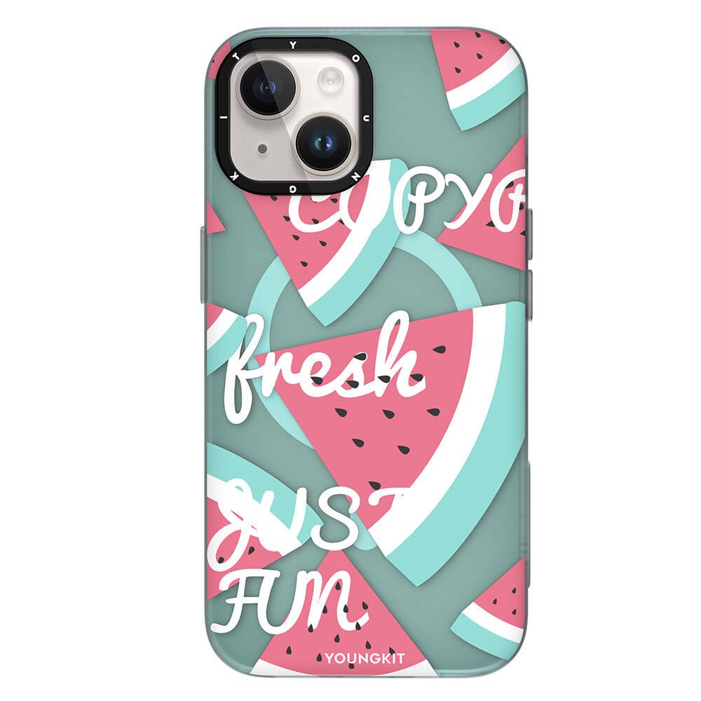 iPhone 14 Kılıf Magsafe Şarj Özellikli Yaz Meyvesi Desenli Youngkit Fruity Flavour Serisi Kılıf