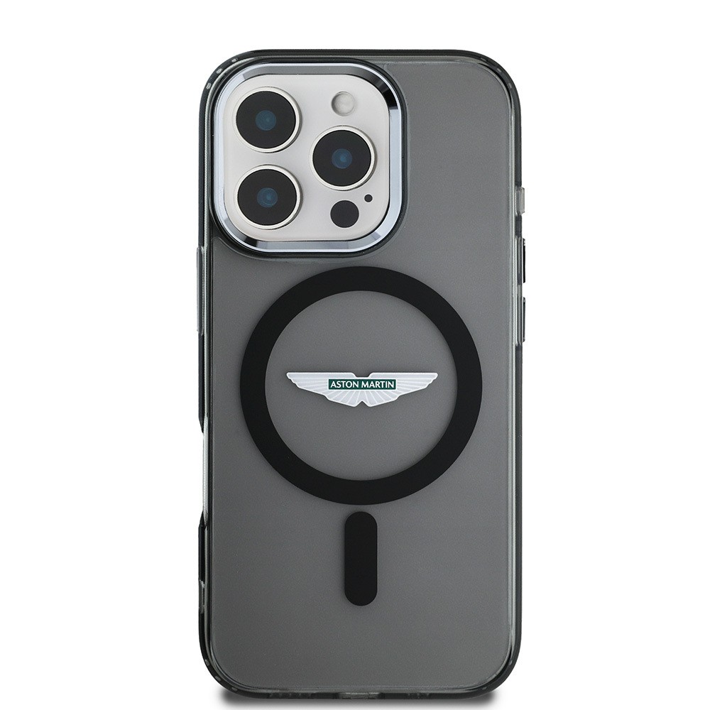 Apple iPhone 16 Pro Max Kılıf Aston Martin Orjinal Lisanslı M-safe Şarj Özellikli IML Baskı Logolu Buzlu Kapak