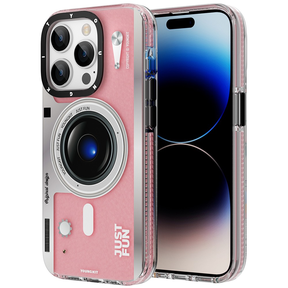 iPhone 14 Pro Max Kılıf Magsafe Şarj Özellikli Lens Figürlü YoungKit Art Film Serisi Kılıf