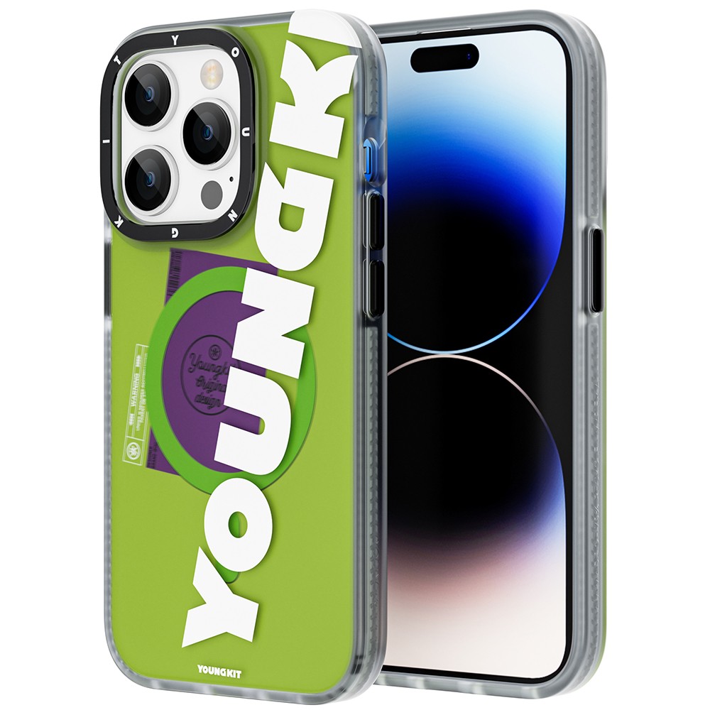 iPhone 13 Pro Kılıf Magsafe Şarj Özellikli Youngkit Binfen Serisi Yazı Temalı Kılıf