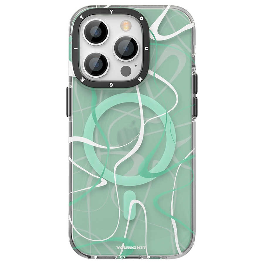 iPhone 14 Pro Kılıf Magsafe Şarj Özellikli Youngkit Water-Ink Serisi Kılıf