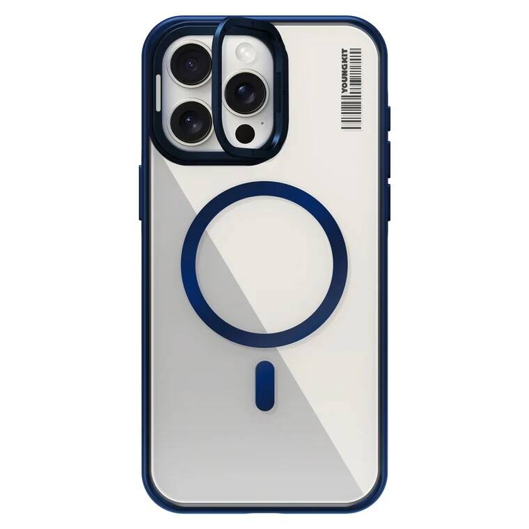 iPhone 15 Pro Kılıf Magsafe Şarj Özellikli Sararma Önleyici Youngkit Crystal Grid Kılıf