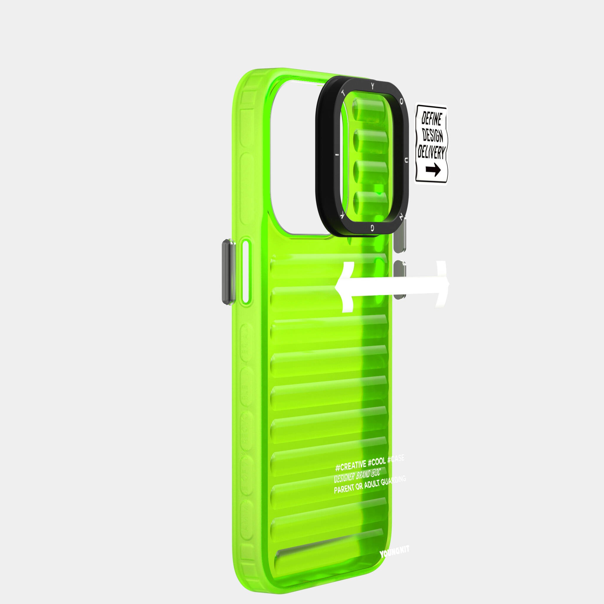 iPhone 15 Pro Kılıf YoungKit Luggage FireFly Serisi Kılıf