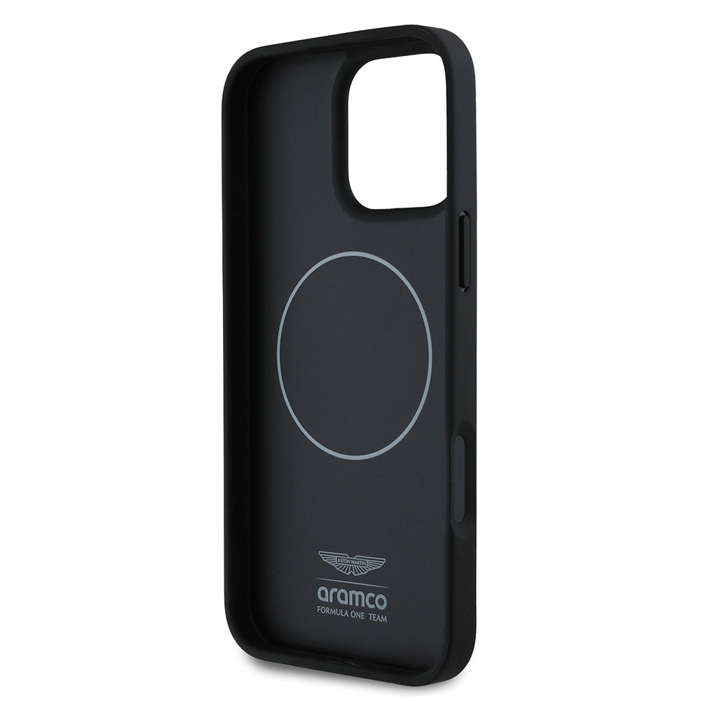 Apple iPhone 16 Pro Max Kılıf Aston Martin Orjinal Lisanslı M-safe Şarj Özellikli PU Deri Alonso 14 Baskılı Kapak