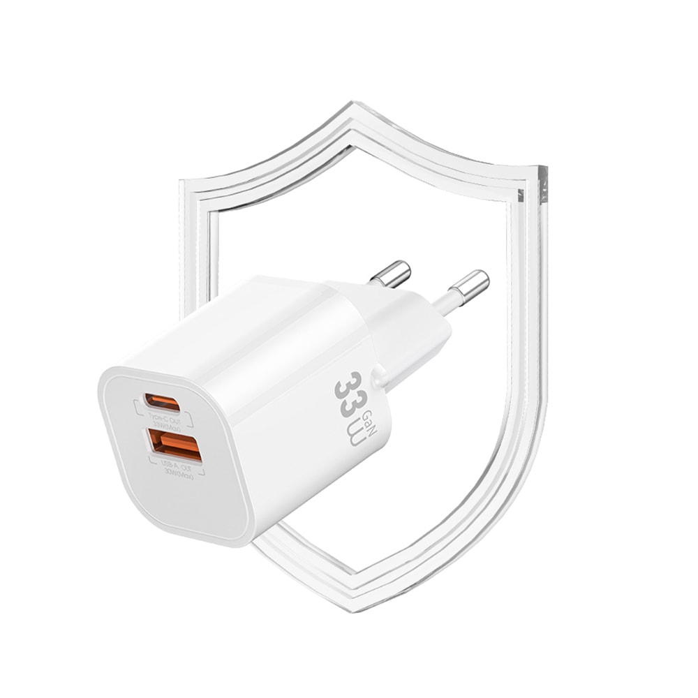 Wiwu Wi-G017 Cube Serisi Type-C PD & USB-A GaN Tech PD Hızlı Şarj Özellikli Mini Şarj Başlığı 33W