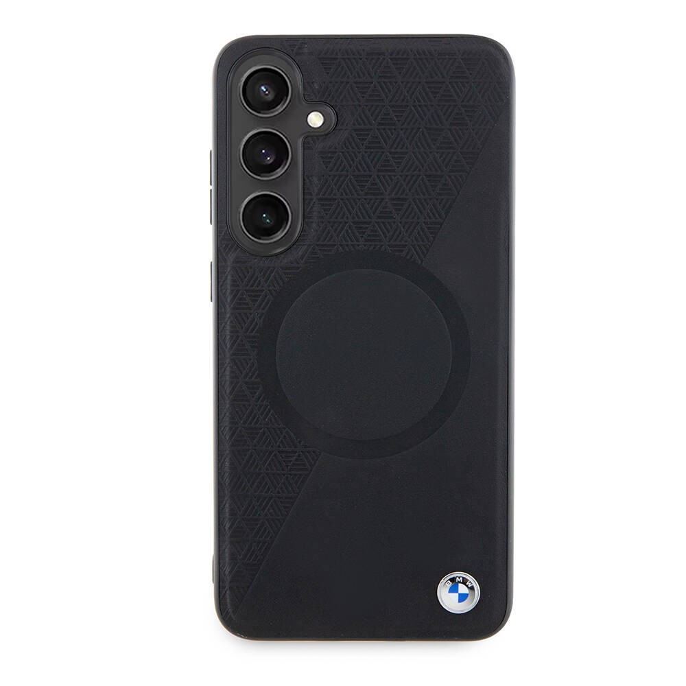 Galaxy S24 Plus Kılıf BMW Orjinal Lisanslı Magsafe Şarj Özellikli Yarım Dokulu Circle Leather Kılıf