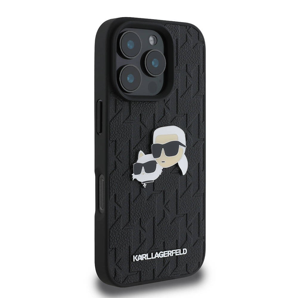 iPhone 16 Pro Kılıf Karl Lagerfeld Orjinal Lisanslı K&C Heads Monogram Pin Kılıf