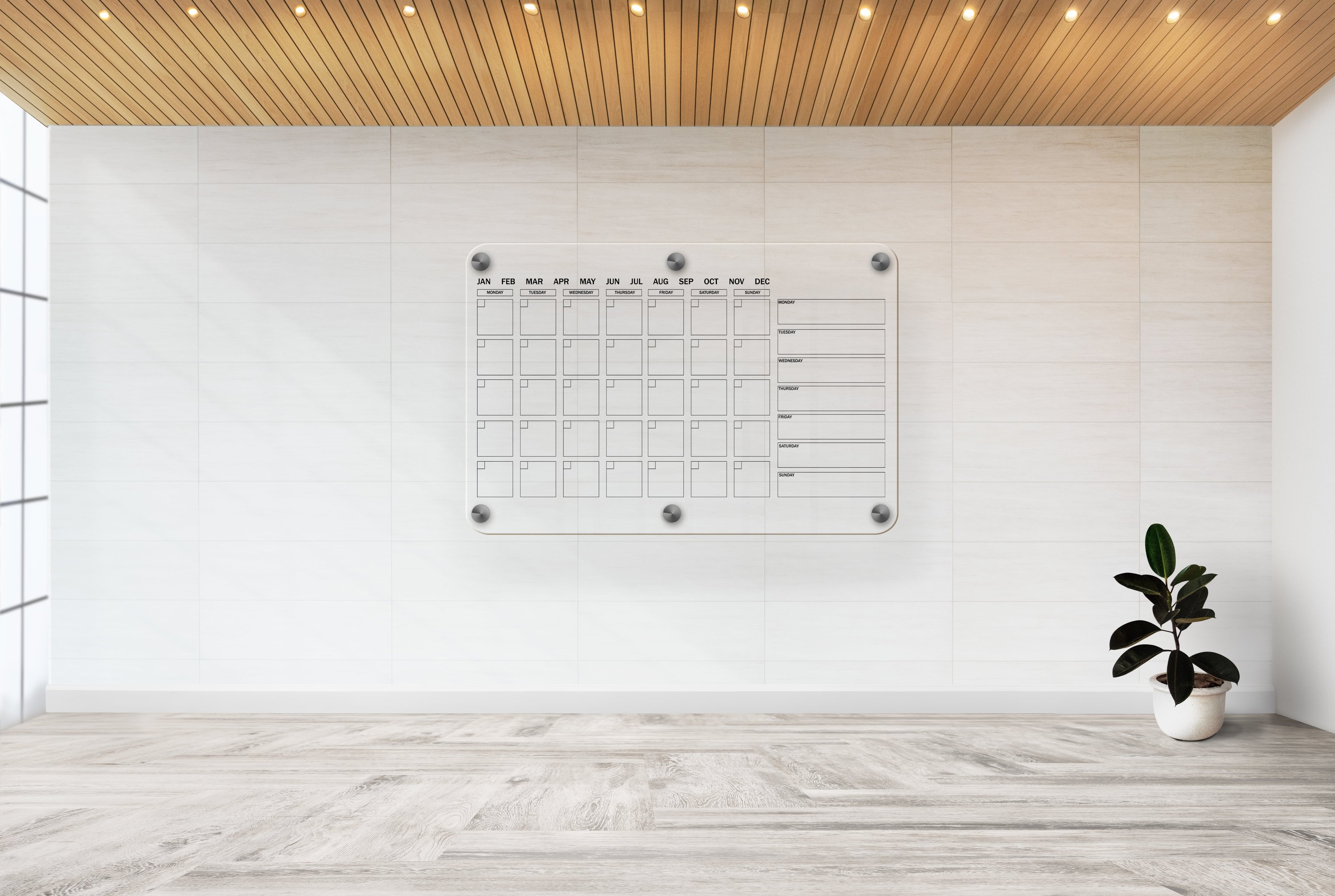 Office Planner Board, Office Transparent Wall Calendar, Custom Calendar