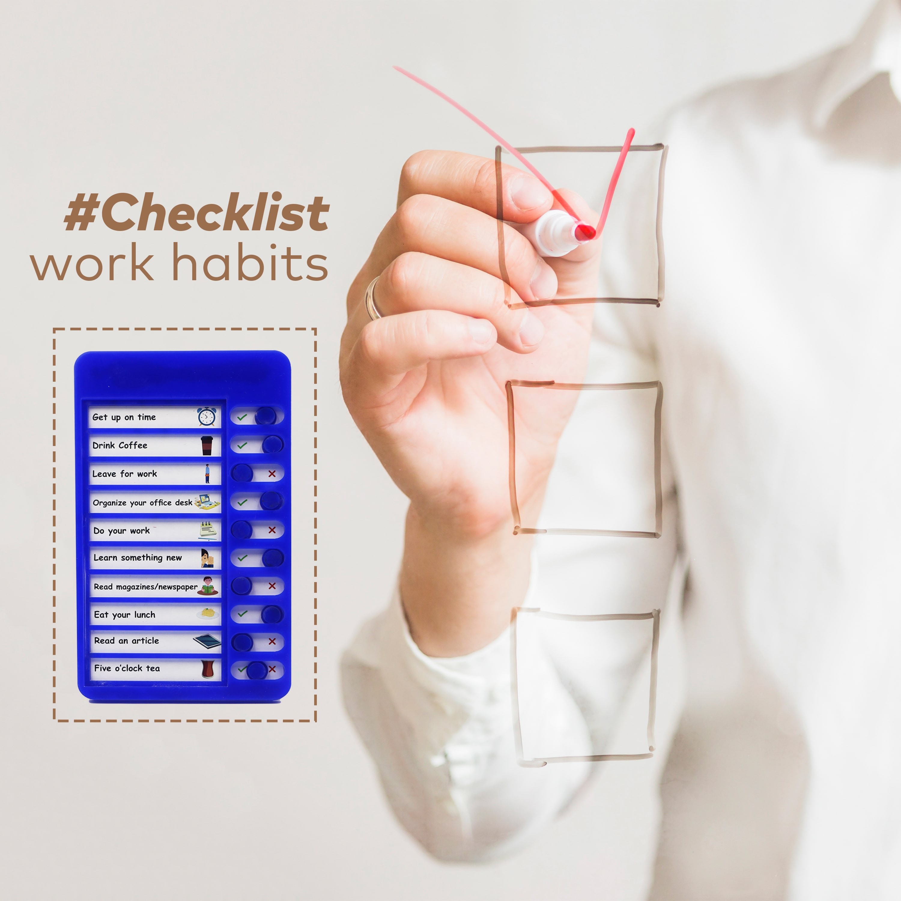 Checklist for Working Day, Daily Routine To-Do List, Business Planning, Office Desktop