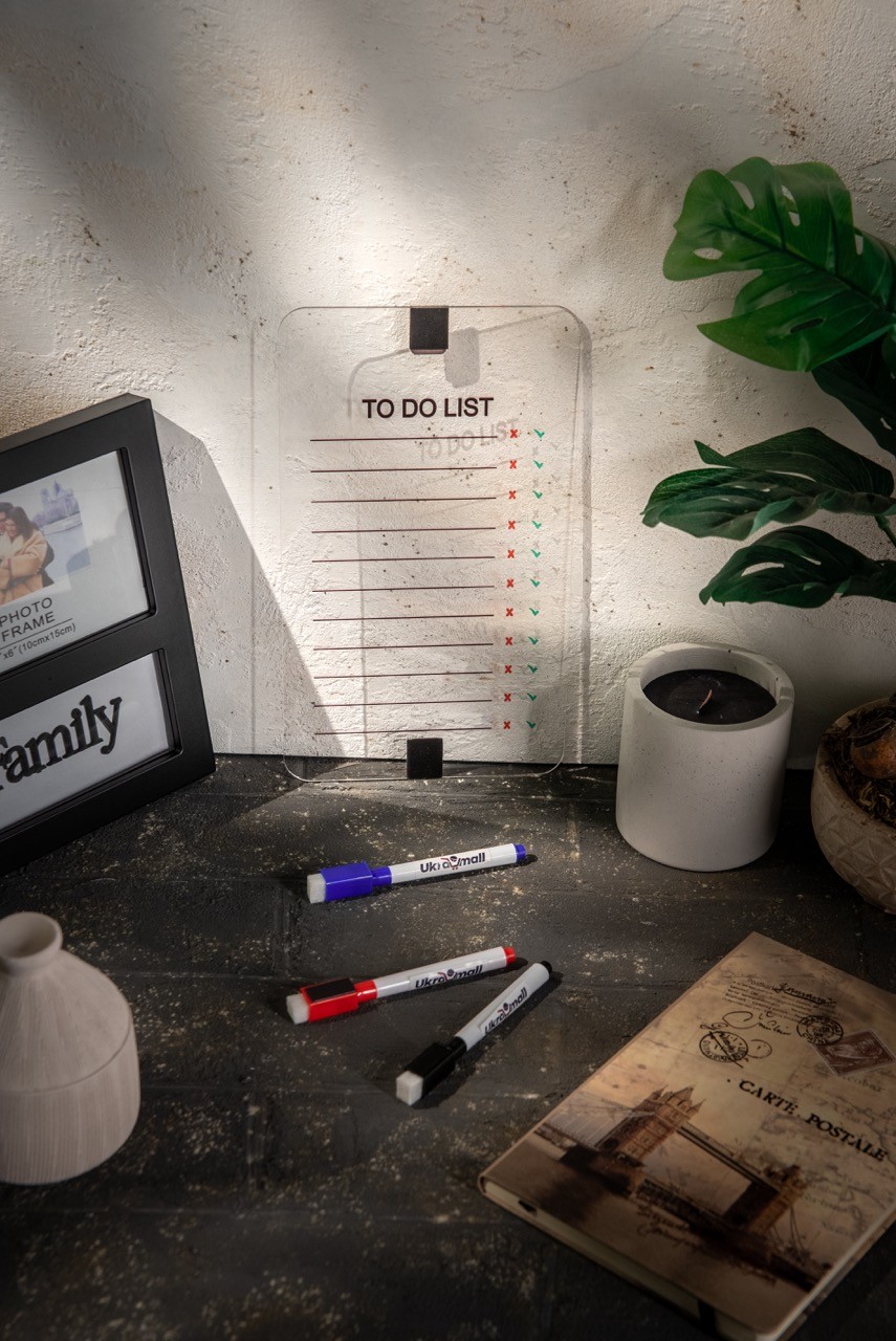 Acrylic Transparent To-Do List Board, Personalized Planner