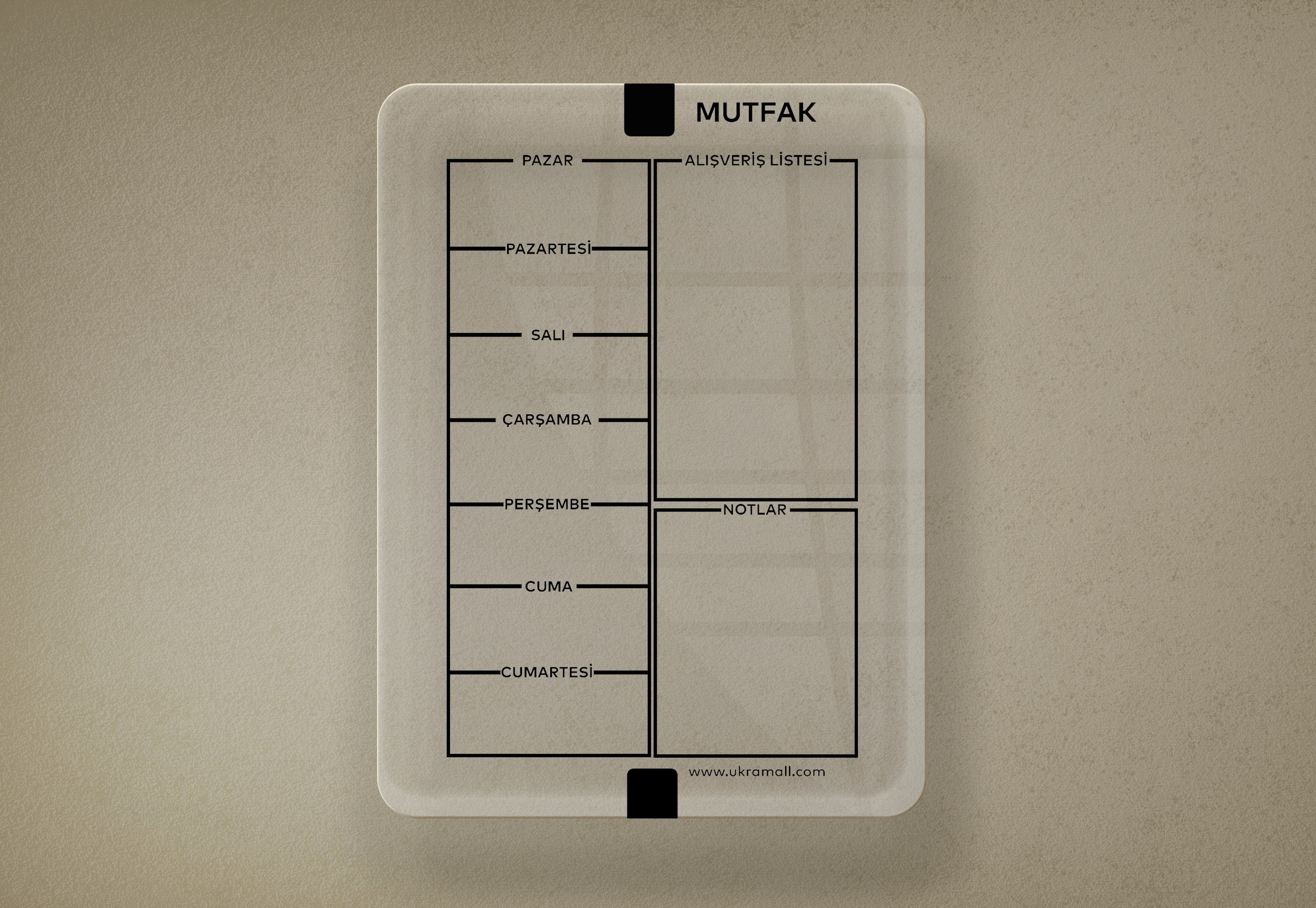 Mutfak Planlayıcı, Silinebilir Pleksi Mutfak Panosu, Yapılacaklar Listesi, Hediye Ürünü