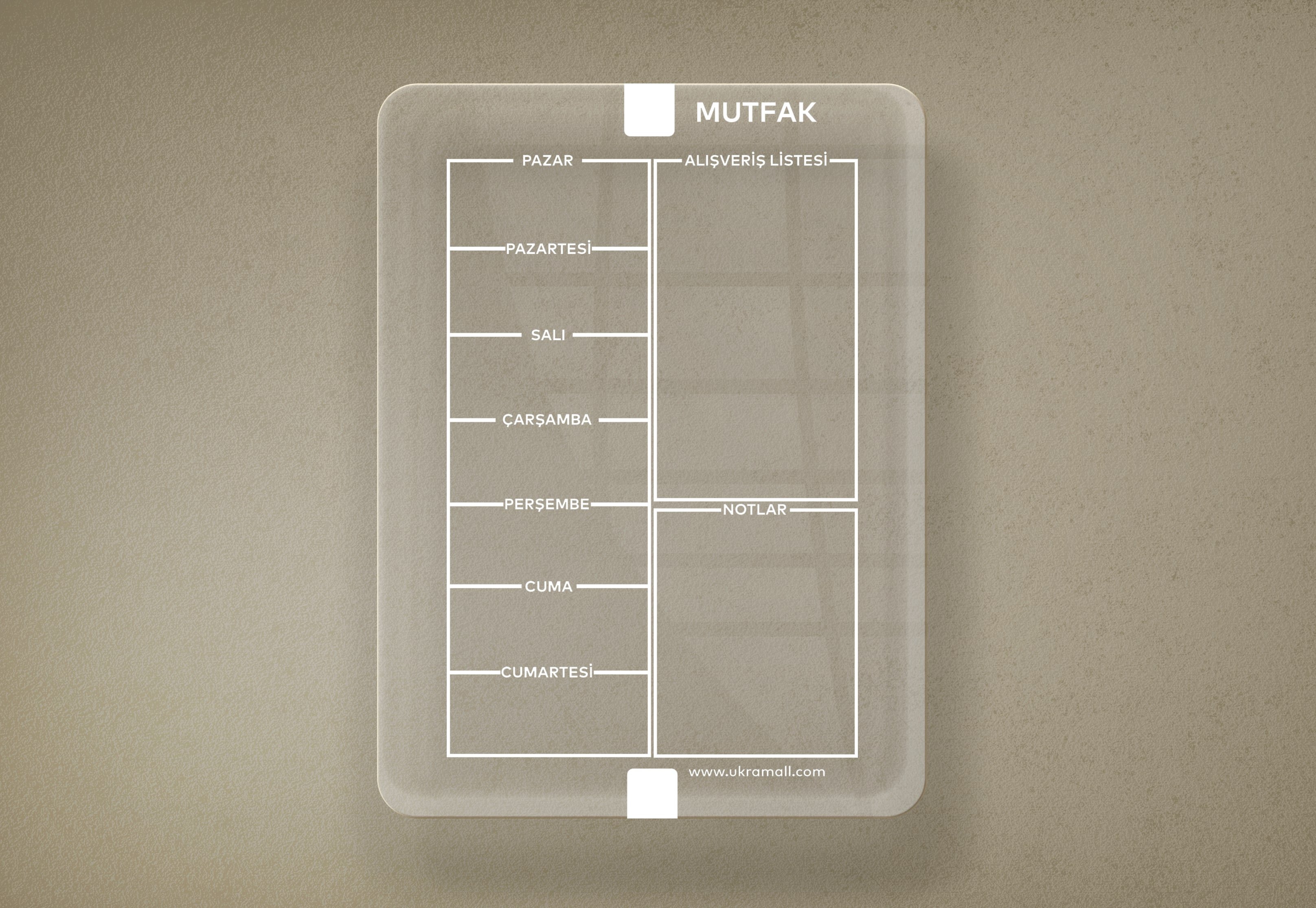 Mutfak Planlayıcı, Silinebilir Pleksi Mutfak Panosu, Yapılacaklar Listesi, Hediye Ürünü