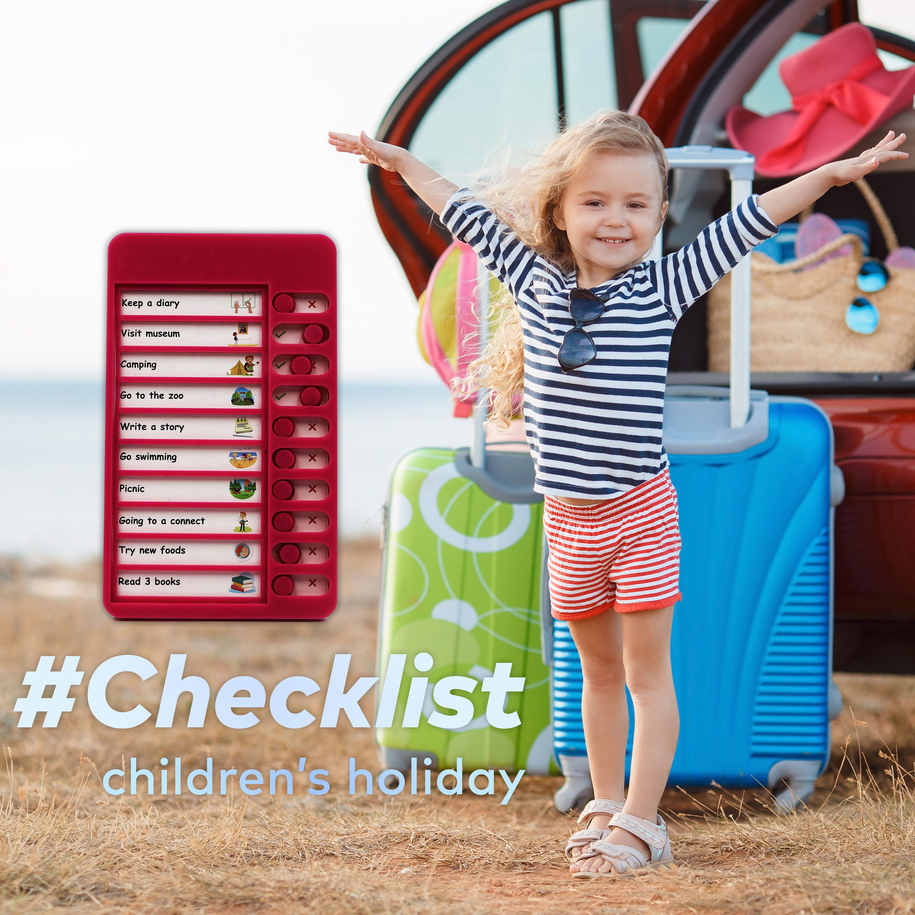 Checklist for Holiday, To-Do List for Kids, School Vacation, Personalized, Traveling