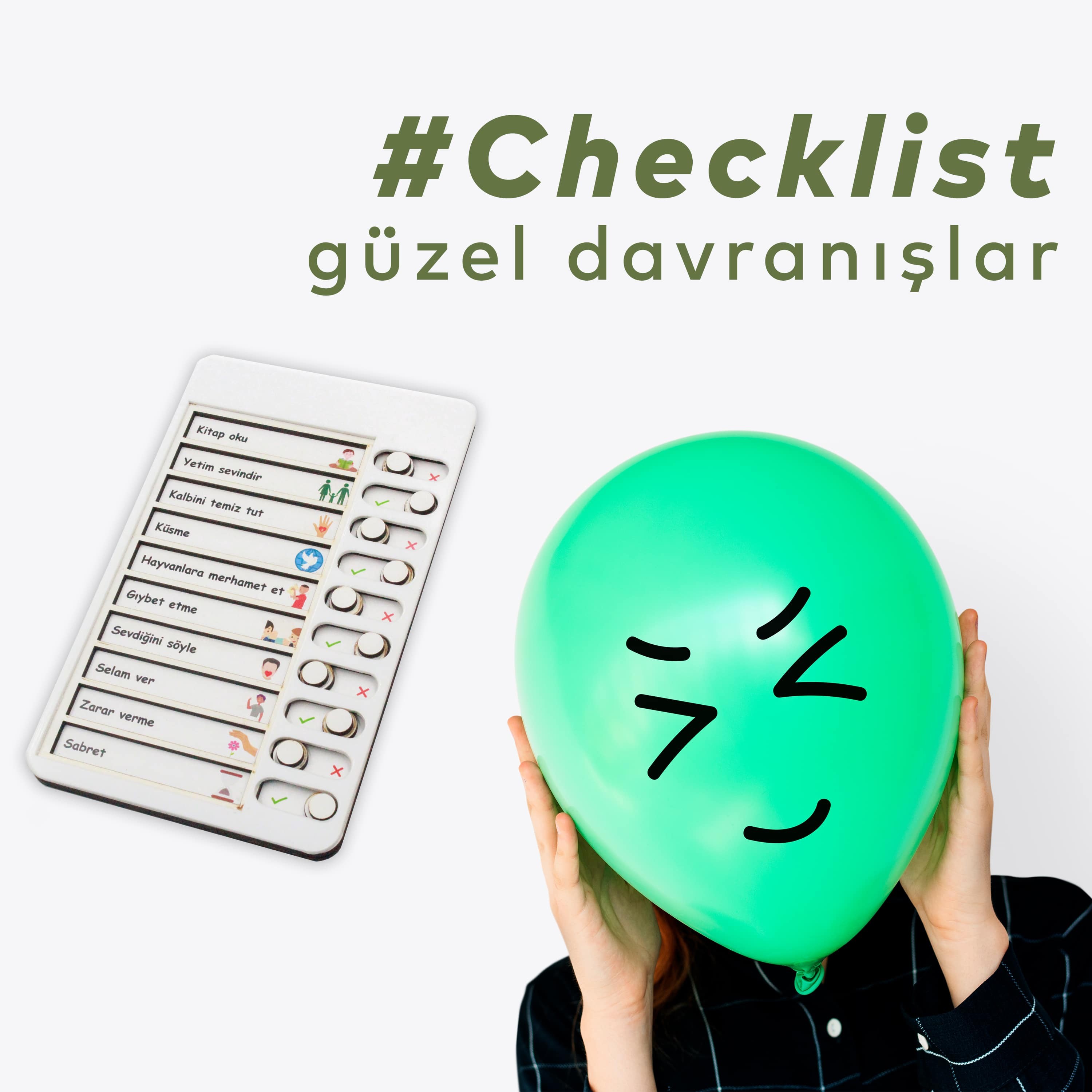 Güzel Davranışlar Checklist Kontrol Listesi Eğitici Oyuncak Ahşap Yapılacaklar Listesi