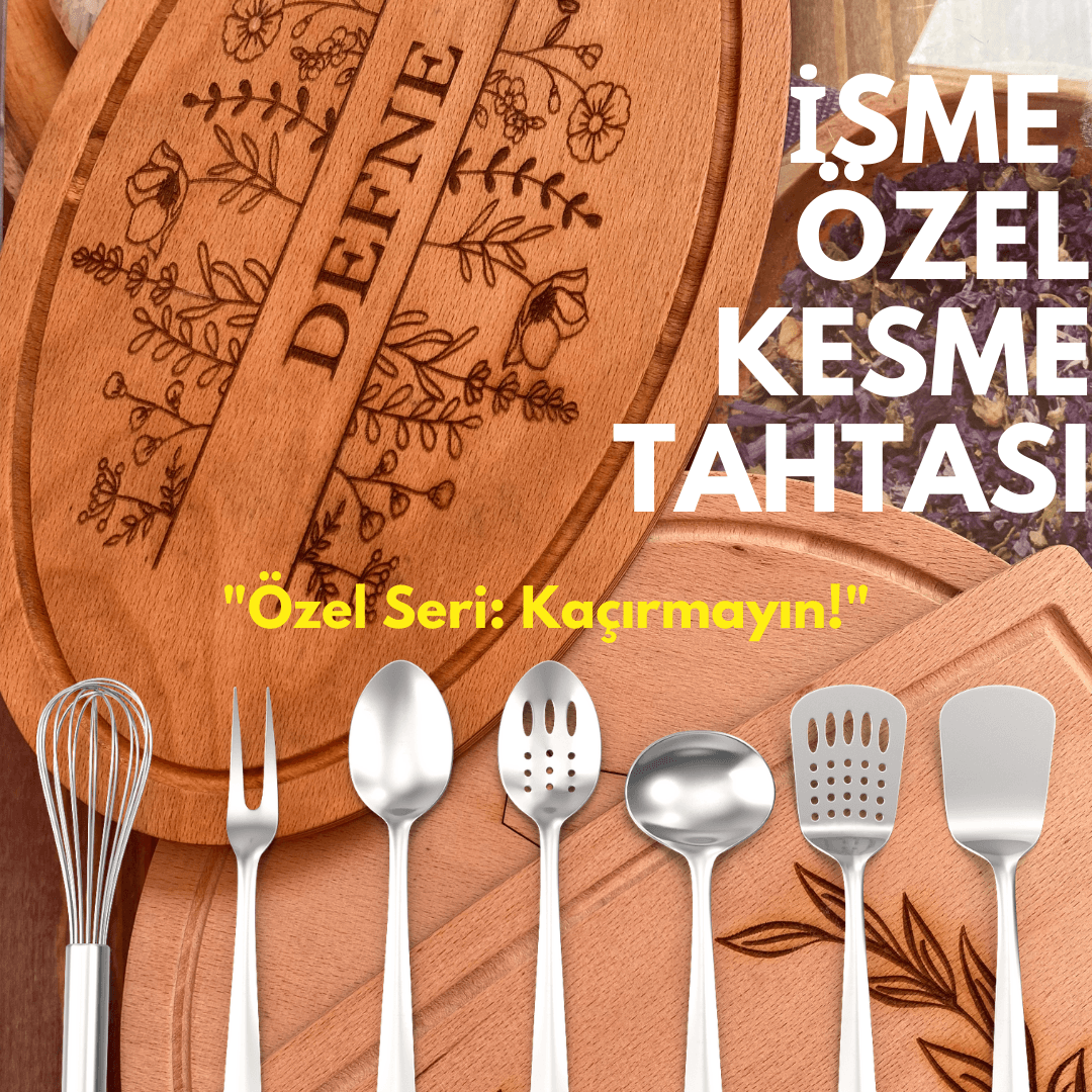 Kişiye Özel Kesme Tahtası, Sunum Tabağı, %100 Doğal Ahşap Doğrama Tahtası, İsme Özel, Sepette Özel İndirim