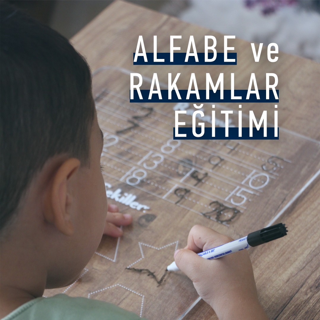 Alfabe Ve Rakamlar Eğitimi, Yazı Farklındalığı Seti, Karne Hediyesi, Hediye Seti - 2'li Set, Alfabe ve Sayılar&Şekiller Panosu