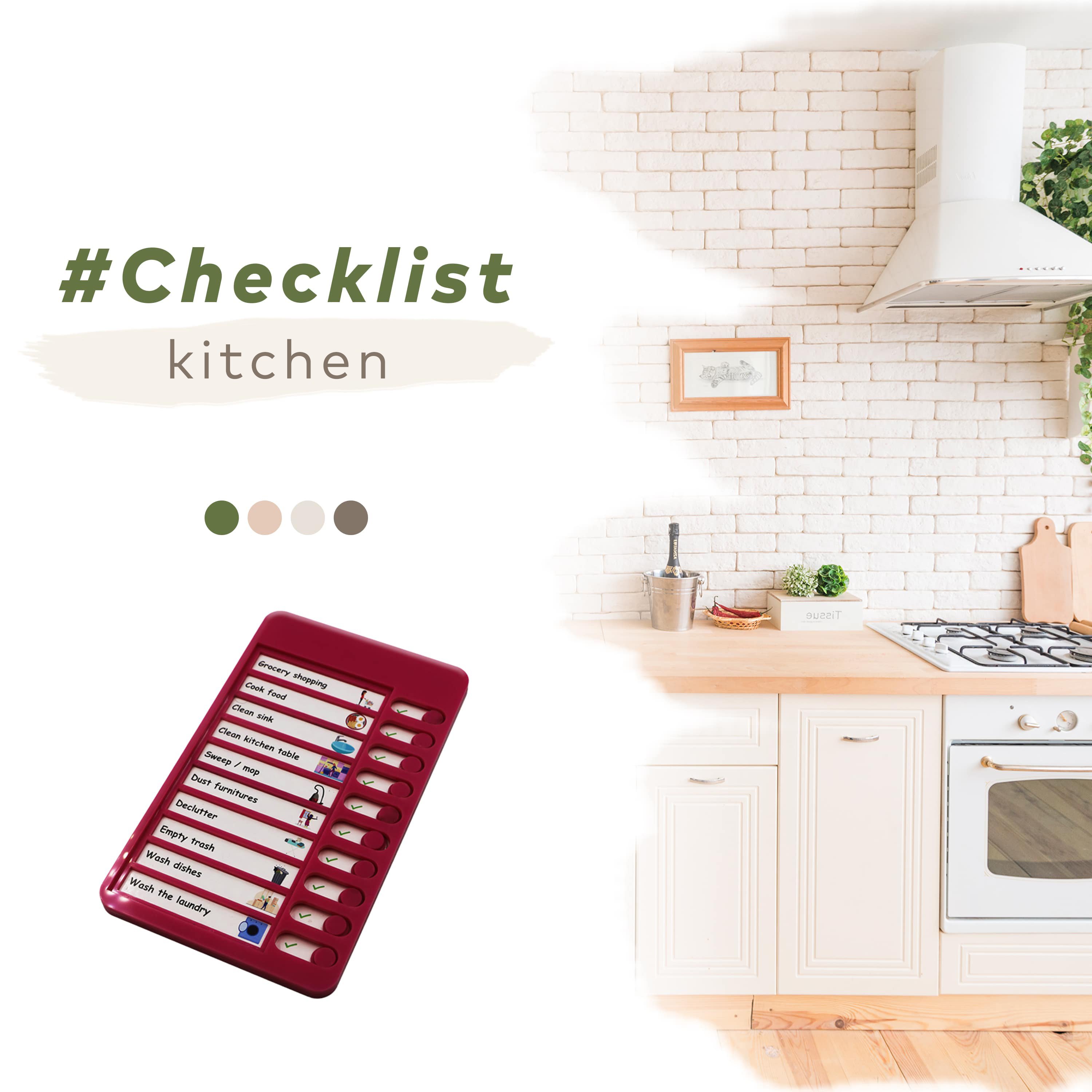 Checklist for Kitchen, To-Do List, Planner, Kitchen Signs, , Daily Routine