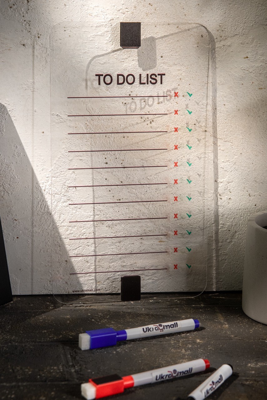 Acrylic Transparent To-Do List Board, Personalized Planner