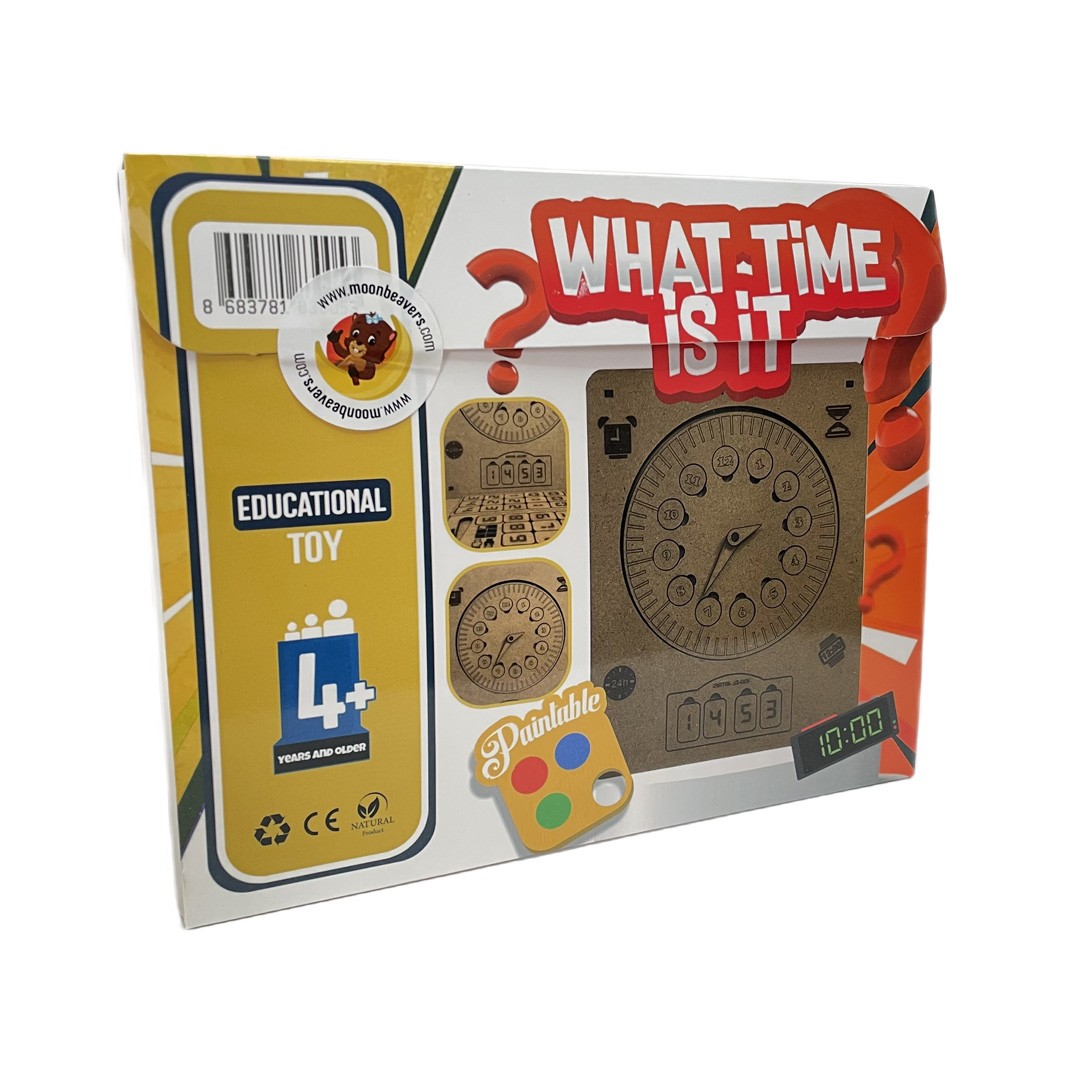 Learning Clock for Kids, Wooden Toys, Painting, Educational