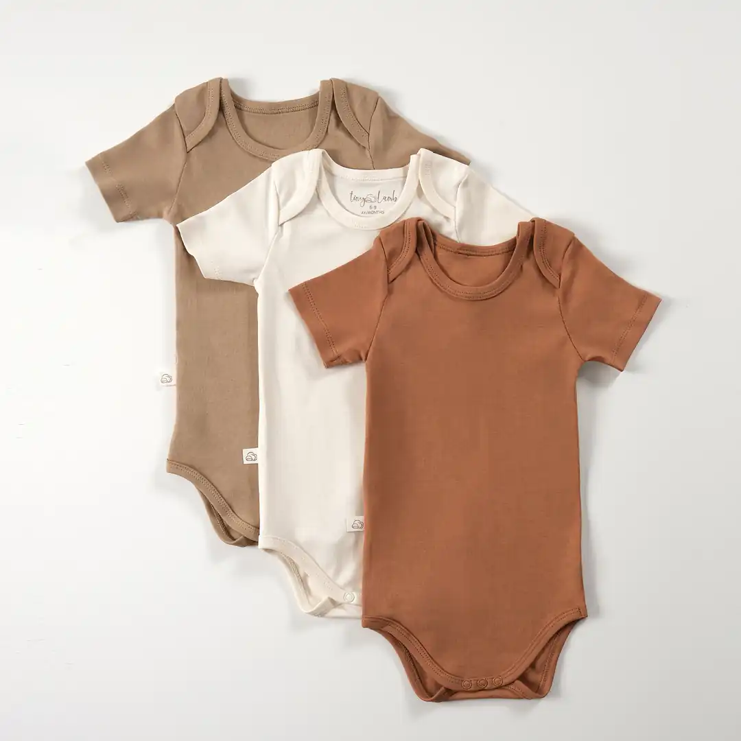 Buddy Bears Organik Kısa Kollu Bodysuitler– 3 Adet