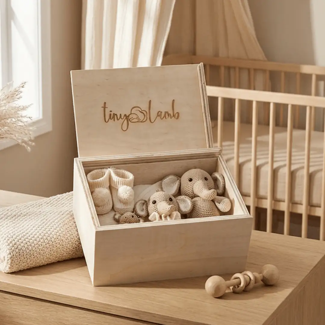 Elephant Yenidoğan Organik Hastane Çıkış Seti - Ahşap Kutulu