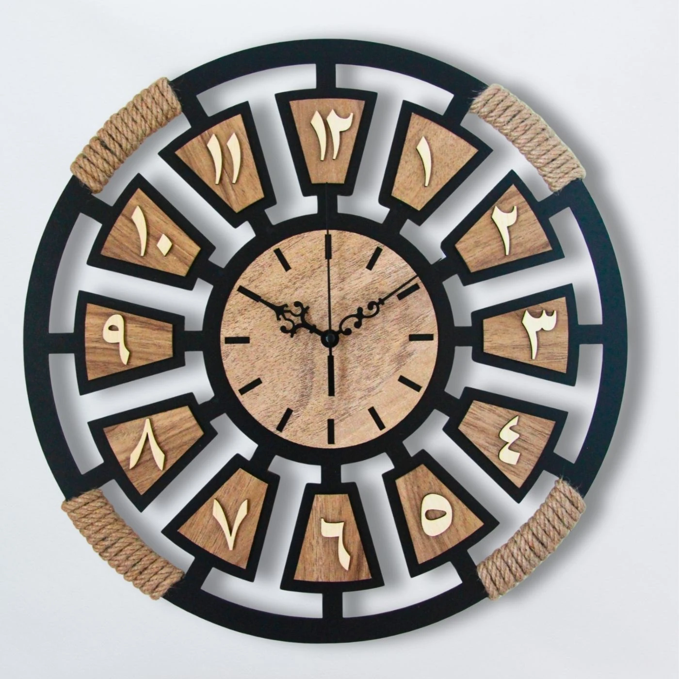 Nevâ Dekoratif Hasır İp Sargılı Duvar Saati