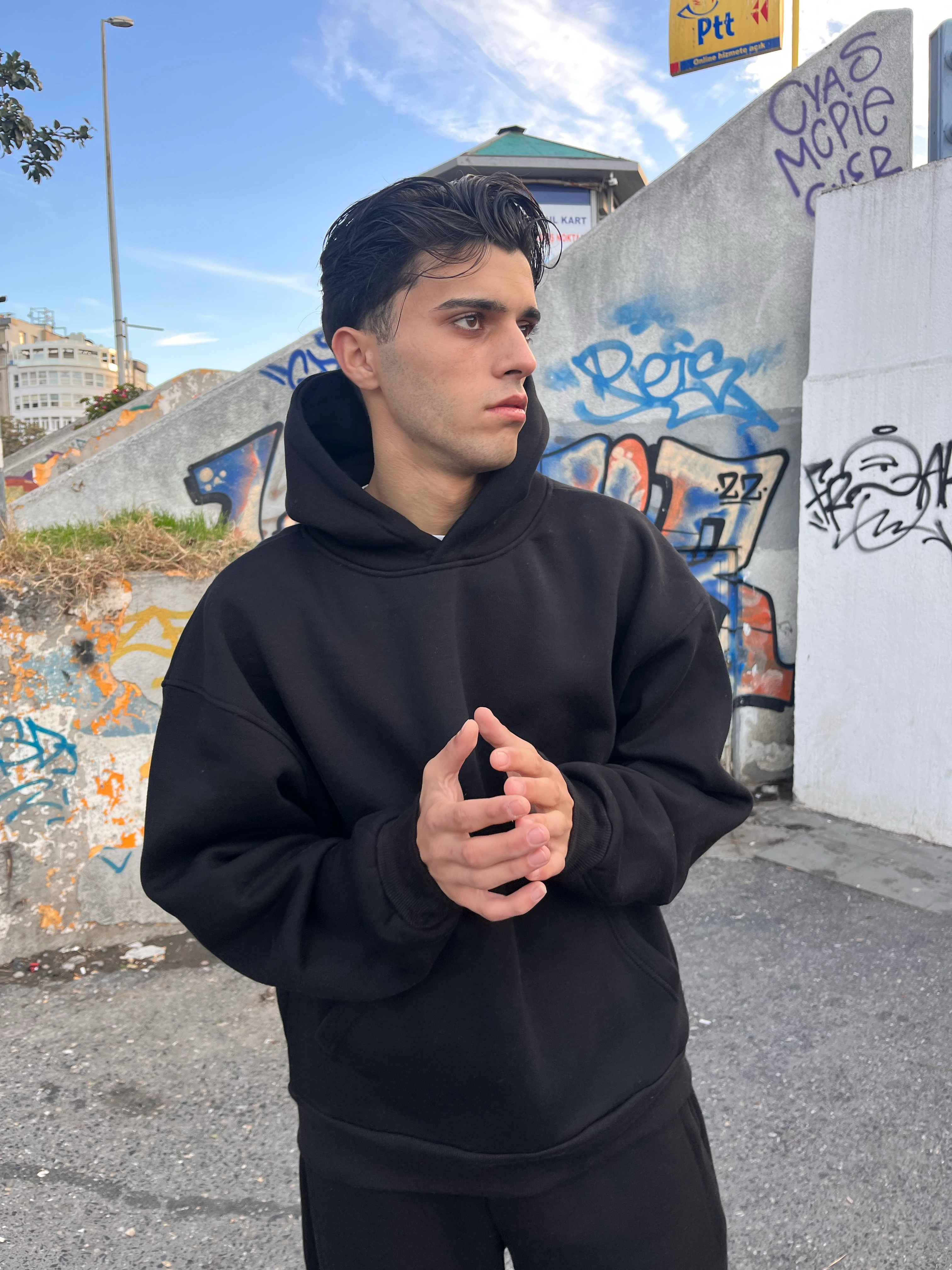 PREMİUM BASİC HOODİE - SİYAH