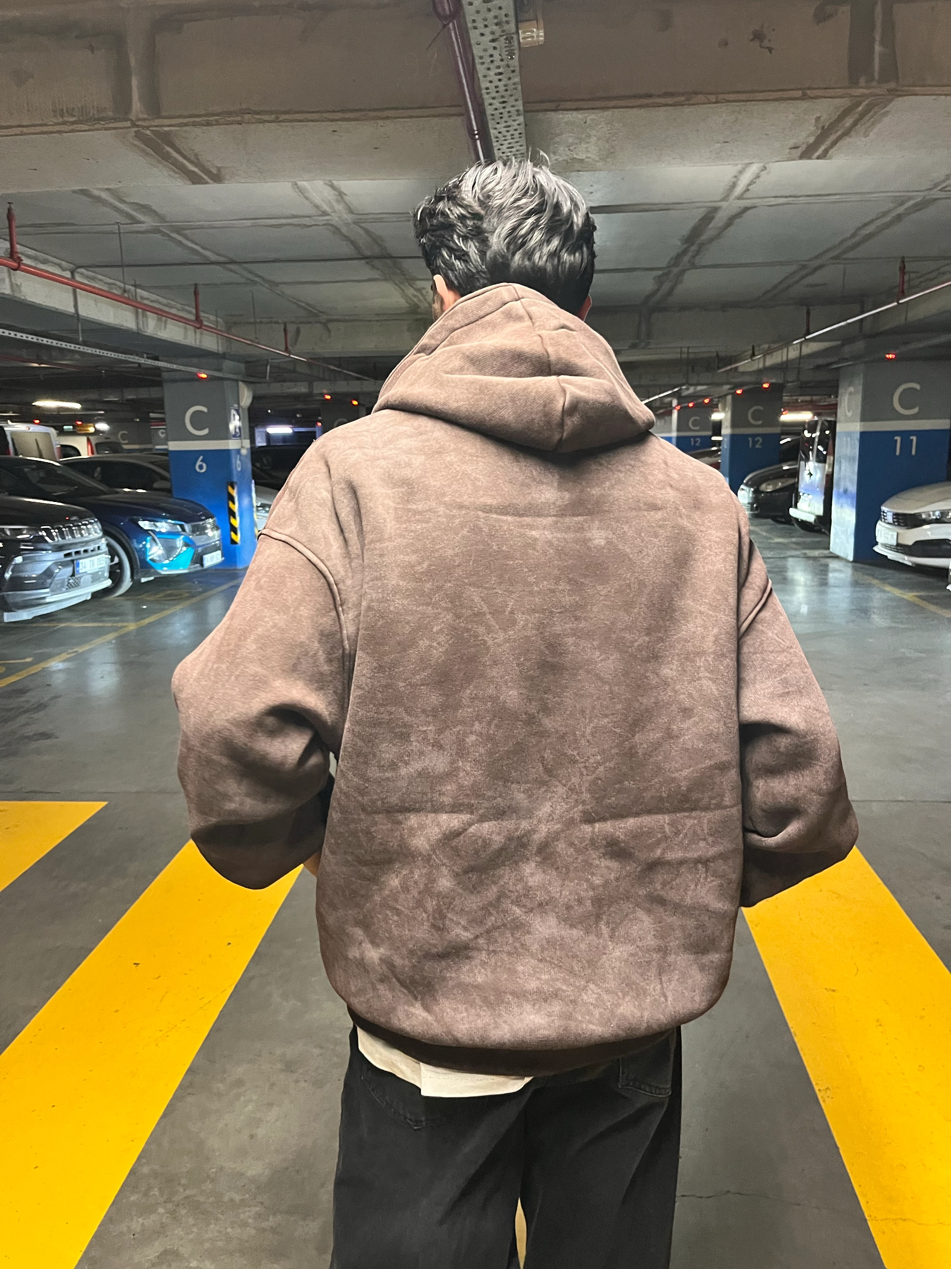 YILDIZ STRAYT WASHED ZİP - KAHVERENGİ