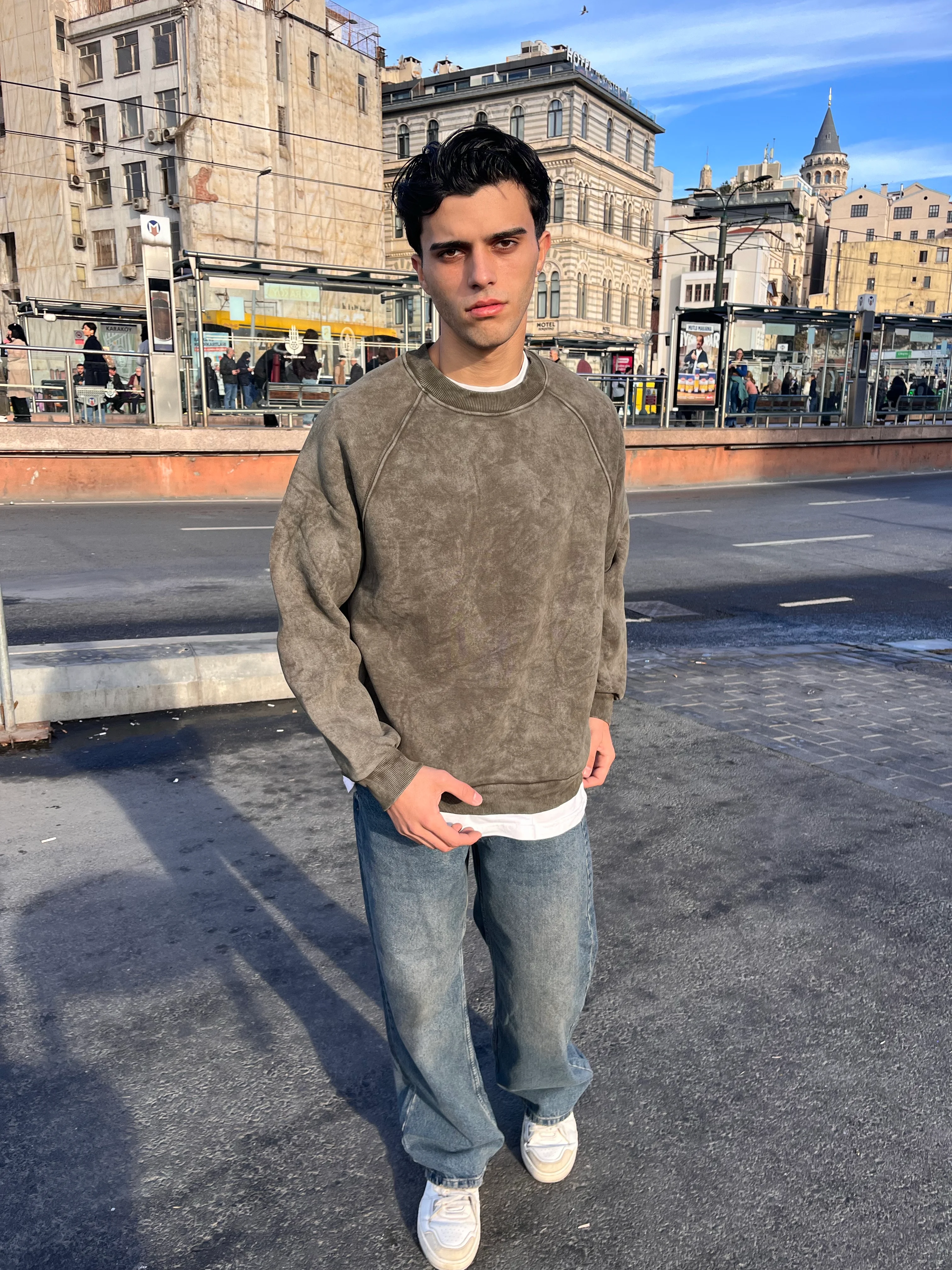 WASHED SWEATSHİRT - HAKİ