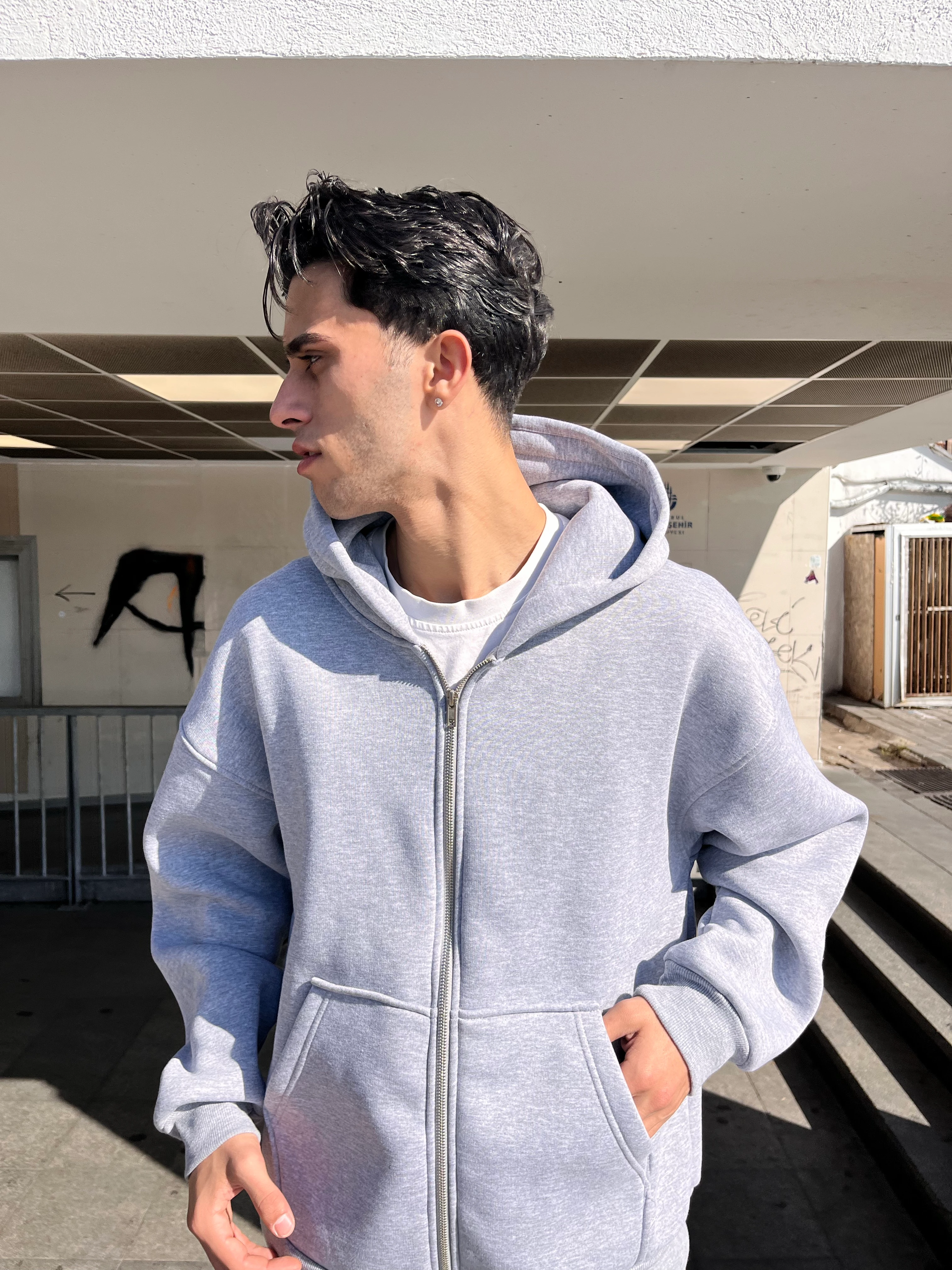 PREMİUM BASİC ZİP - GRİ