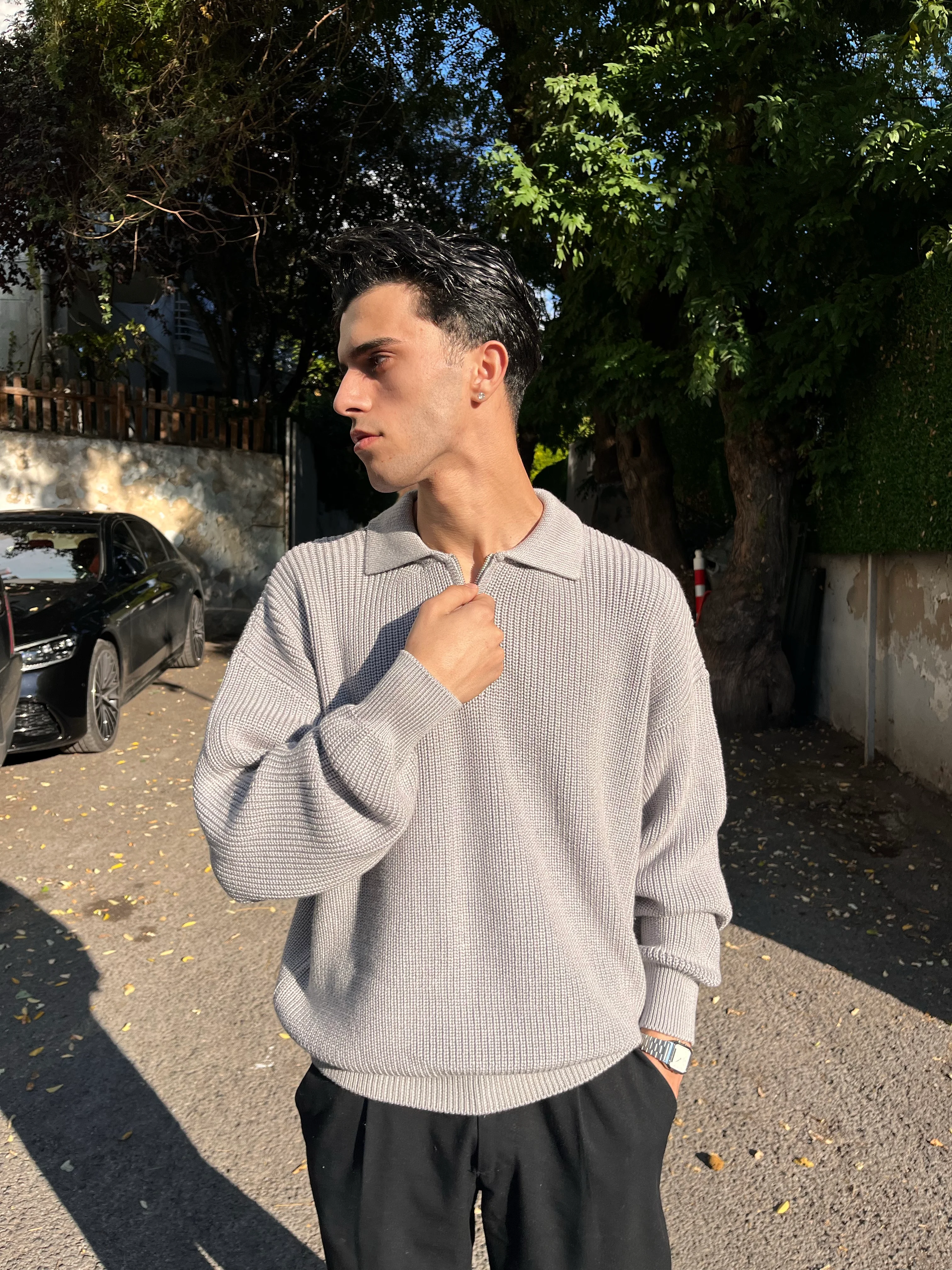 POLO YAKA TRİKO - GRİ