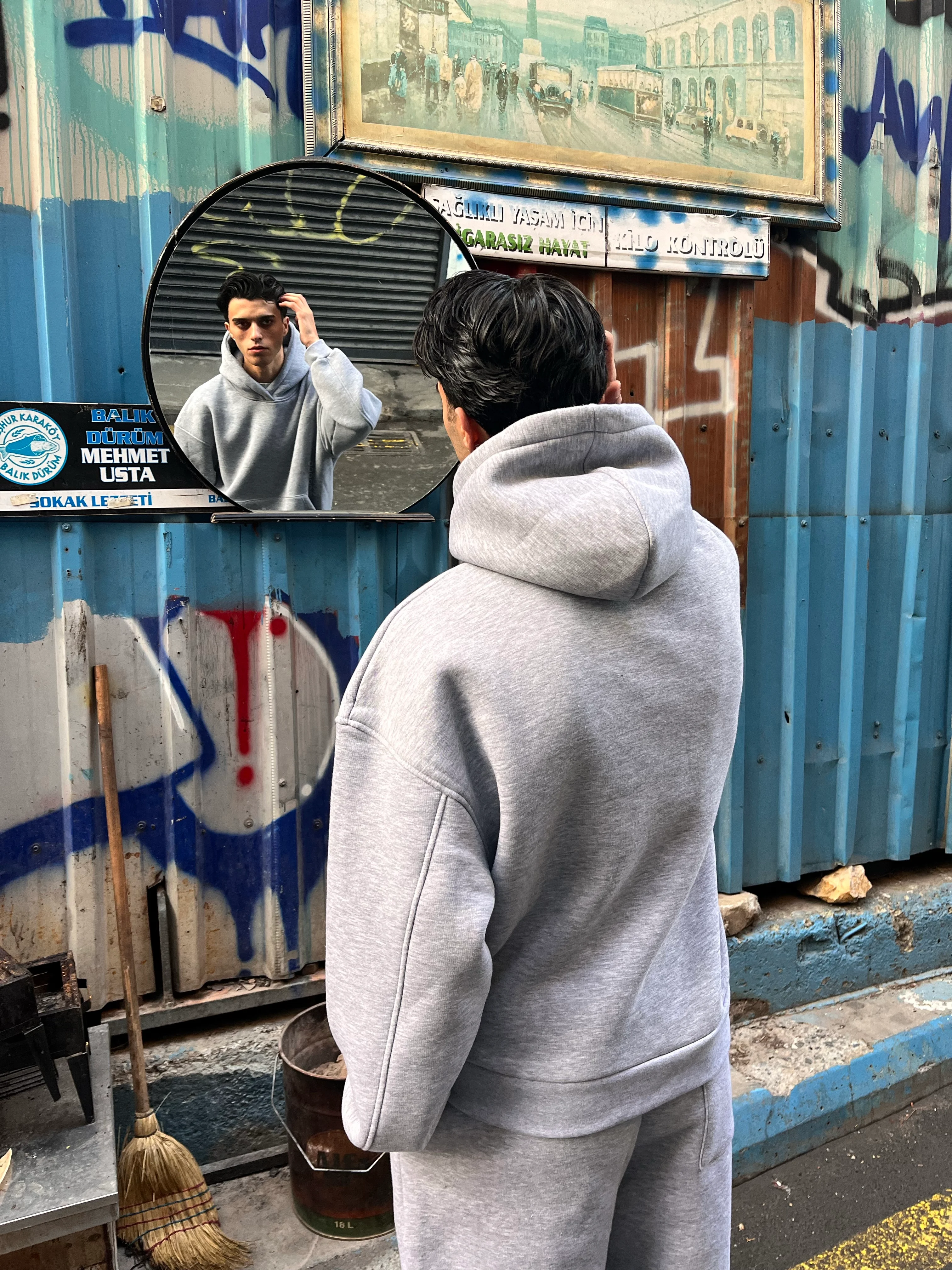 PREMİUM BASİC HOODİE - GRİ