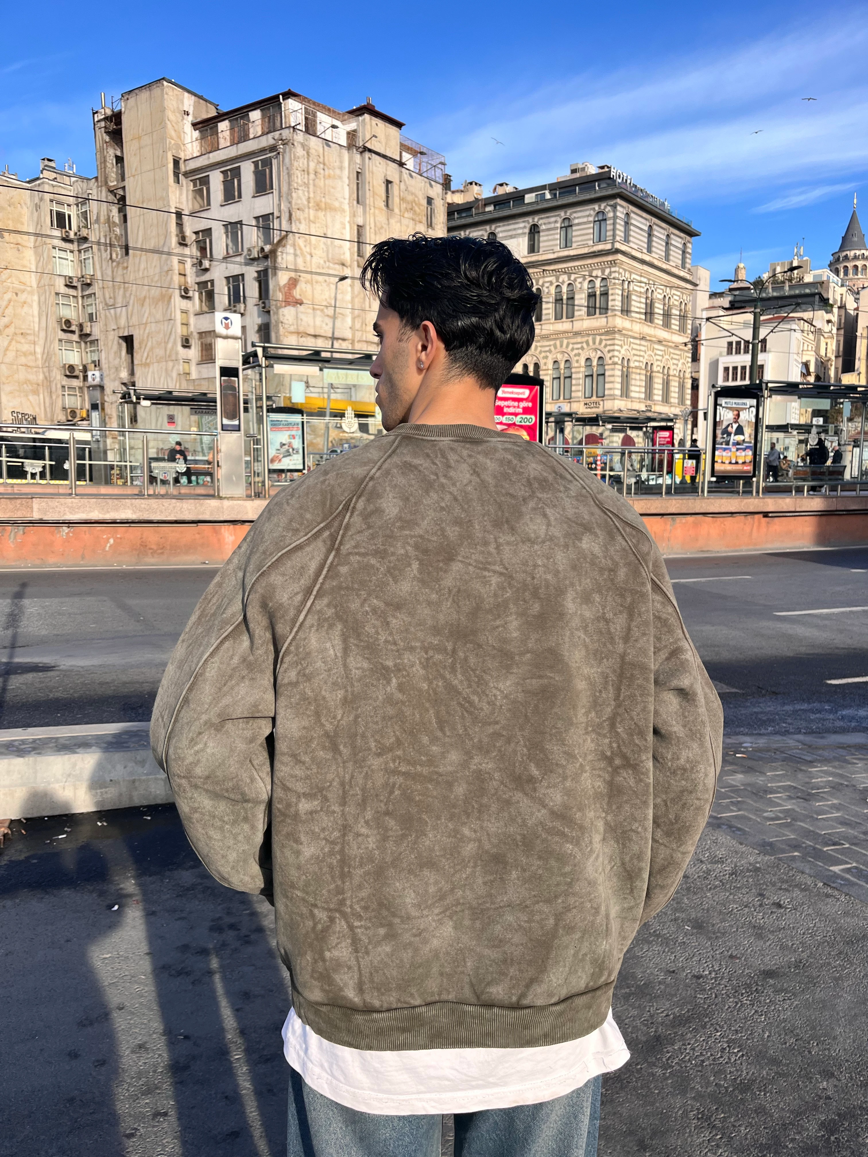 WASHED SWEATSHİRT - HAKİ