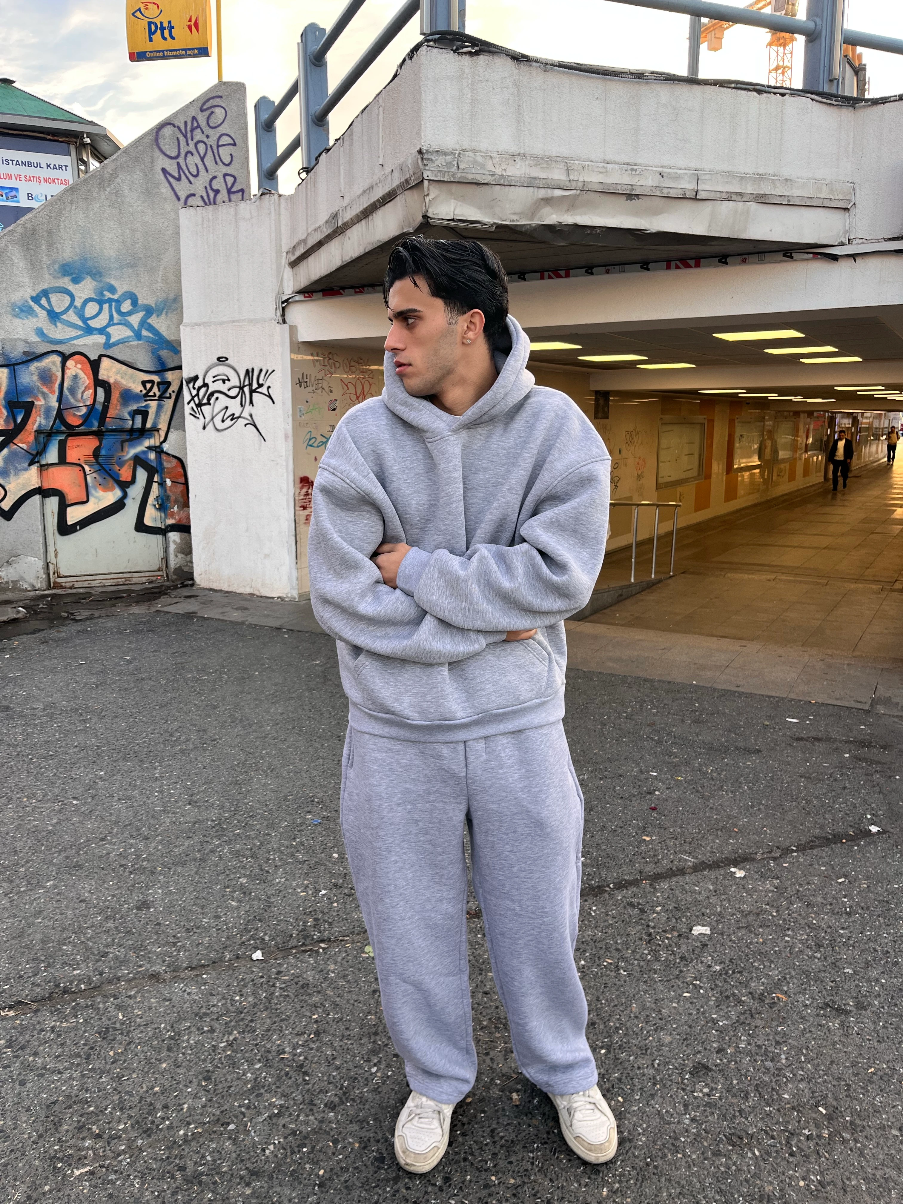 PREMİUM BASİC HOODİE - GRİ