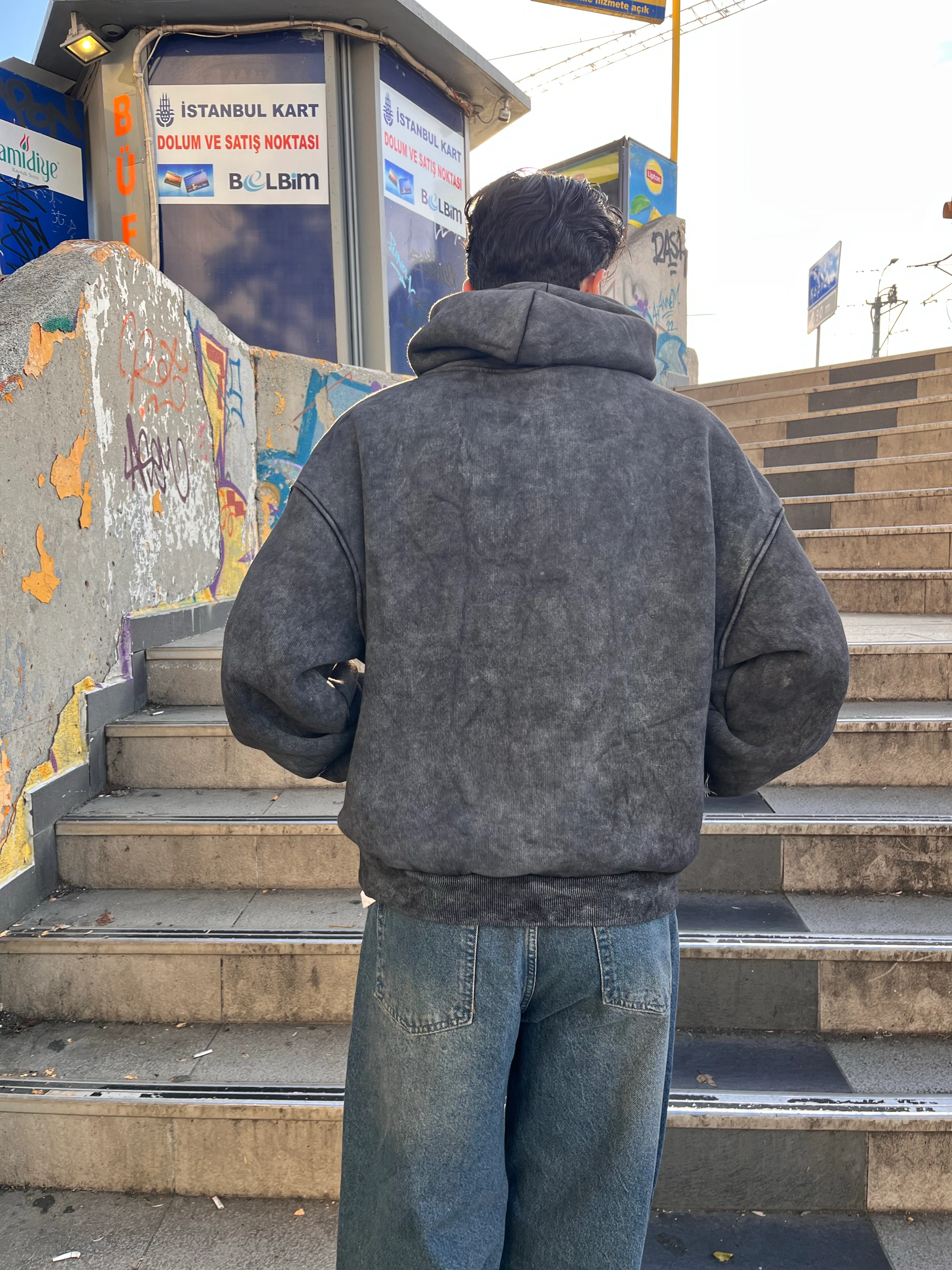 ENDY WASHED HOODİE - ANTRASİT