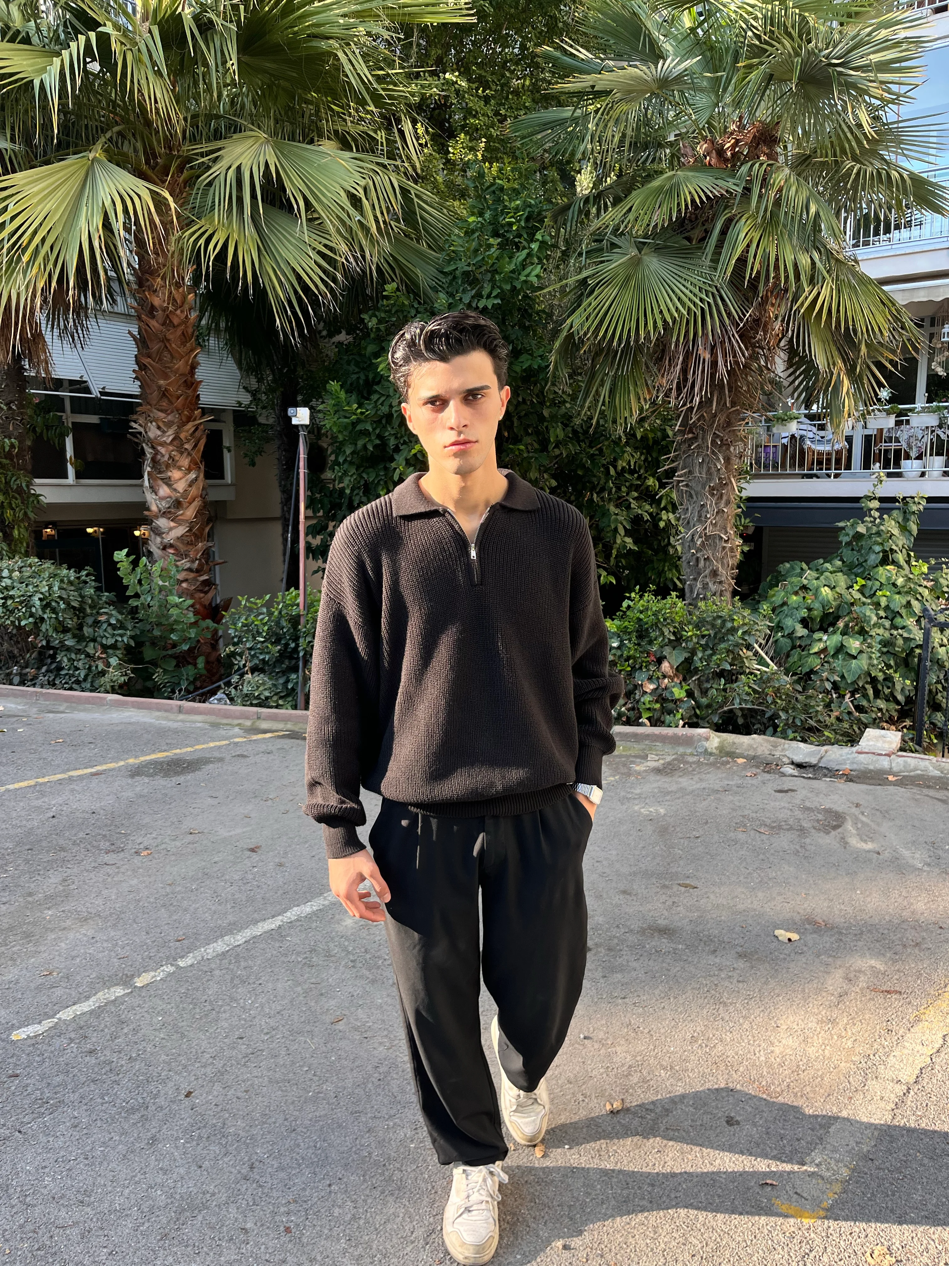 POLO YAKA TRİKO - SİYAH