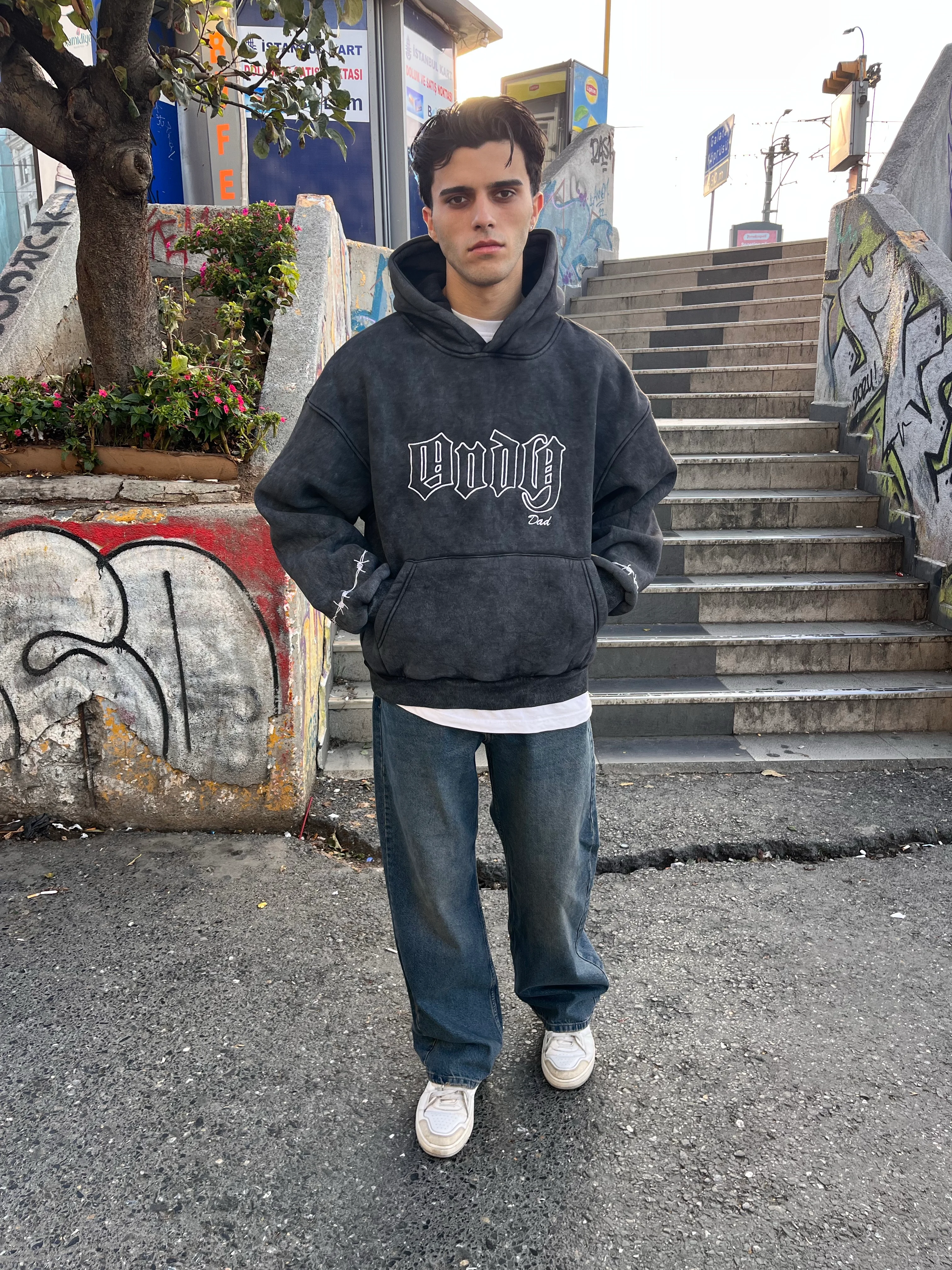 ENDY WASHED HOODİE - ANTRASİT