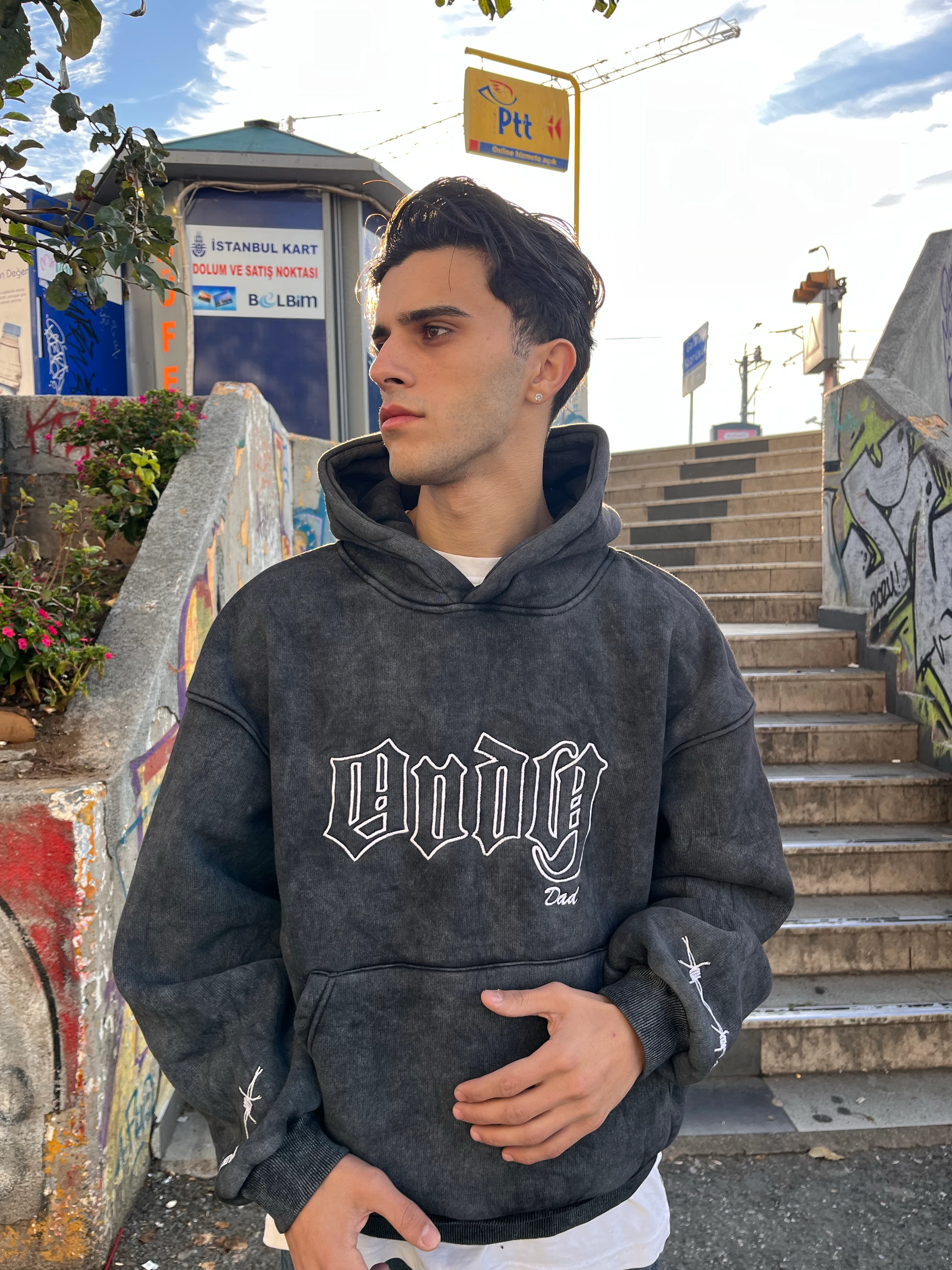 ENDY WASHED HOODİE - ANTRASİT