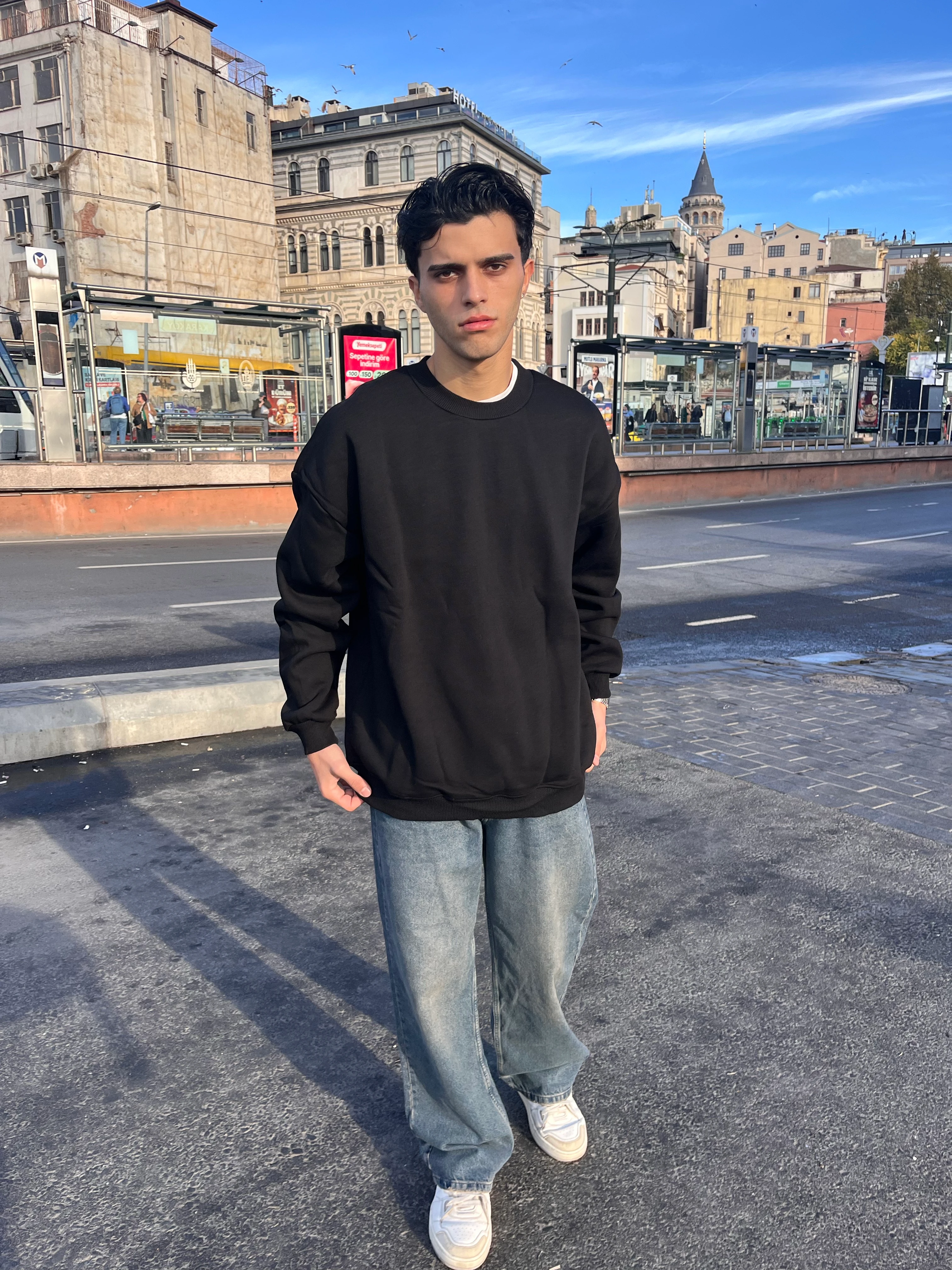 PREMİUM BASİC SWEATSHİRT - SİYAH